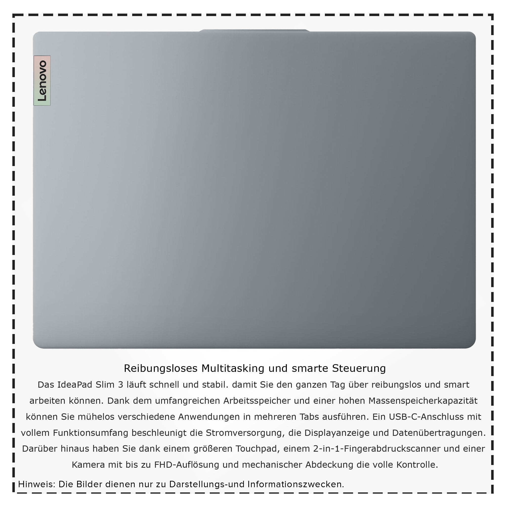 Lenovo IdeaPad Slim 3 Business Laptop, Ryzen 7 7730U, 16"  WUXGA, QWERTZ (Gebraucht-Wie Neu)