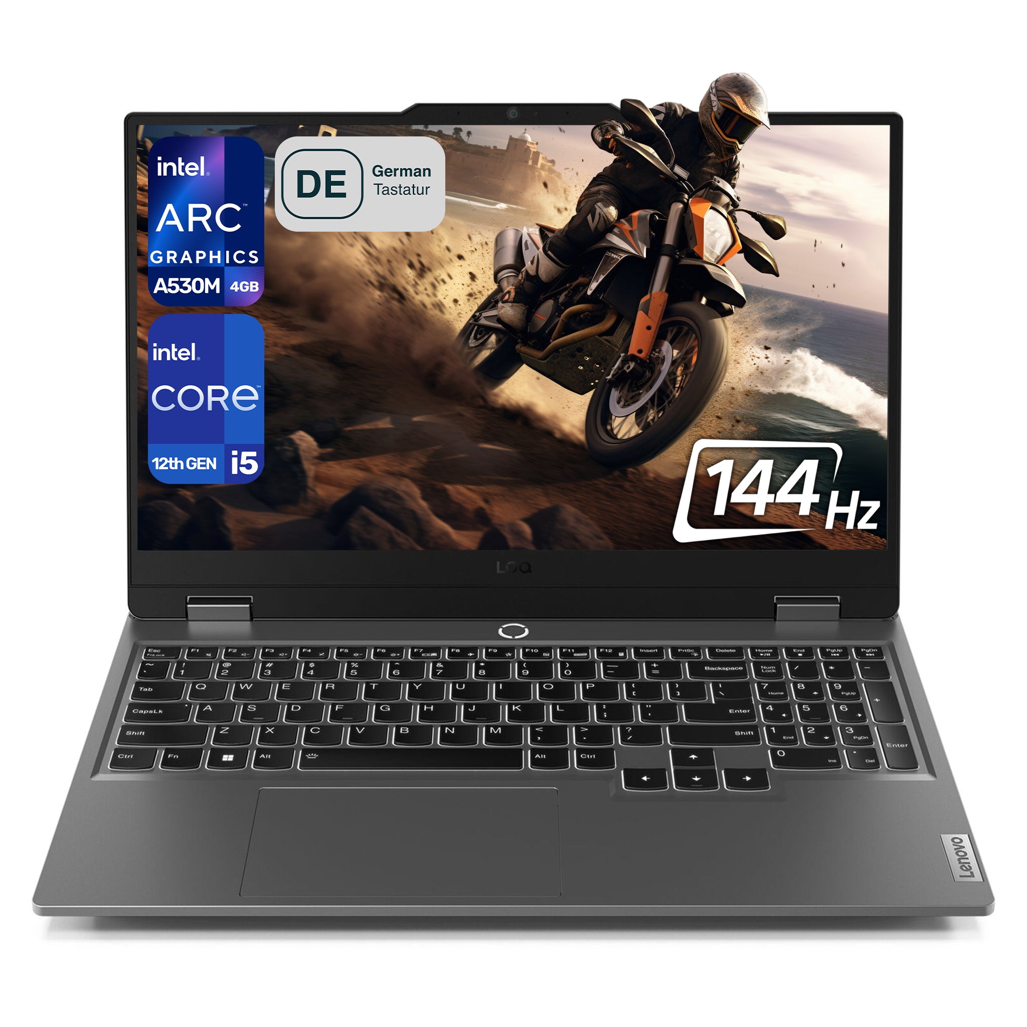 Lenovo LOQ Gaming Laptop, i5-12450HX, 15.6" FHD, Intel Arc A530M, RGB QWERTZ, W11Pro (Used-Like New)