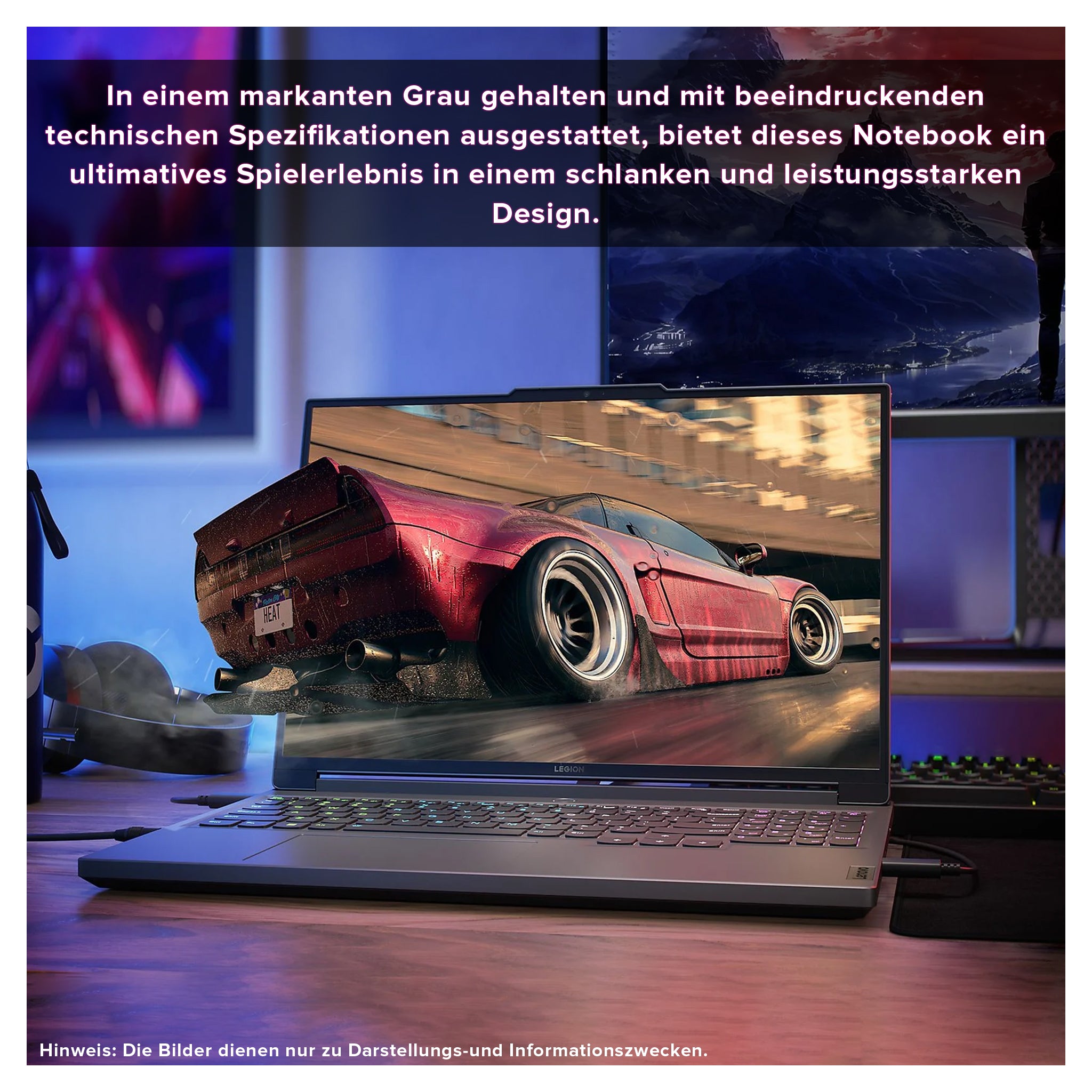 Lenovo Legion 5 Gaming Laptop, i5-13450HX, 16" WQXGA, QWERTZ, W11Home