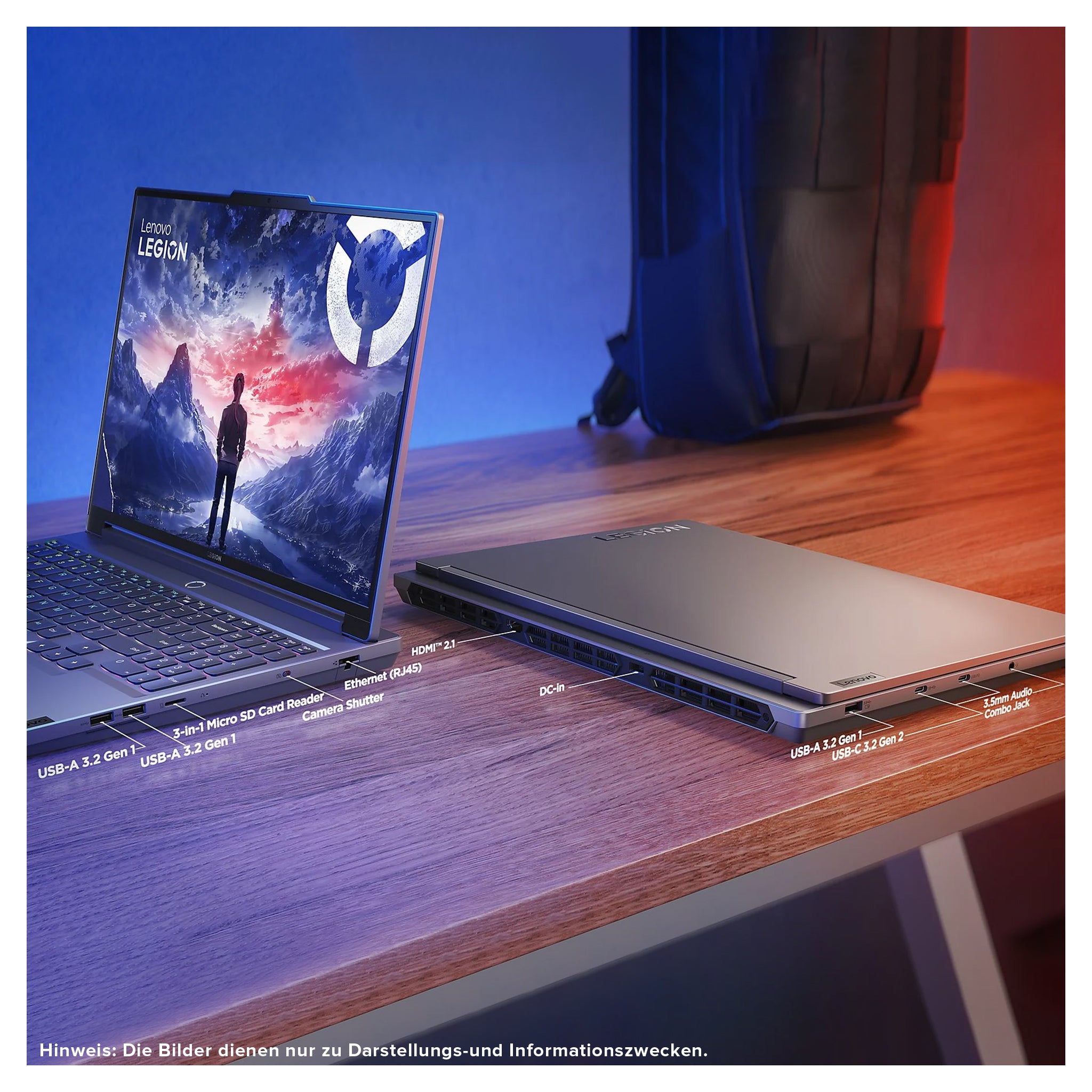 Lenovo Legion 5 Gaming Laptop, i5-13450HX, 16" WQXGA, QWERTZ, W11Home