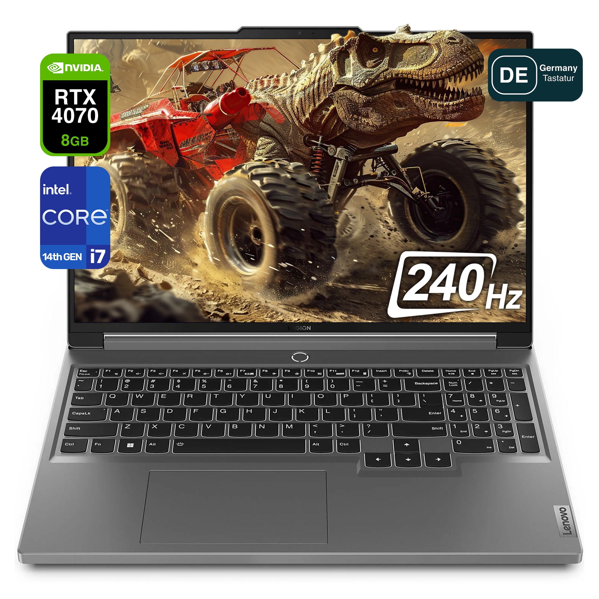 Lenovo Legion 5i Gaming Laptop, i7-14700HX, 16" WQXGA RTX4070, RGB QWERTZ, W11Pro