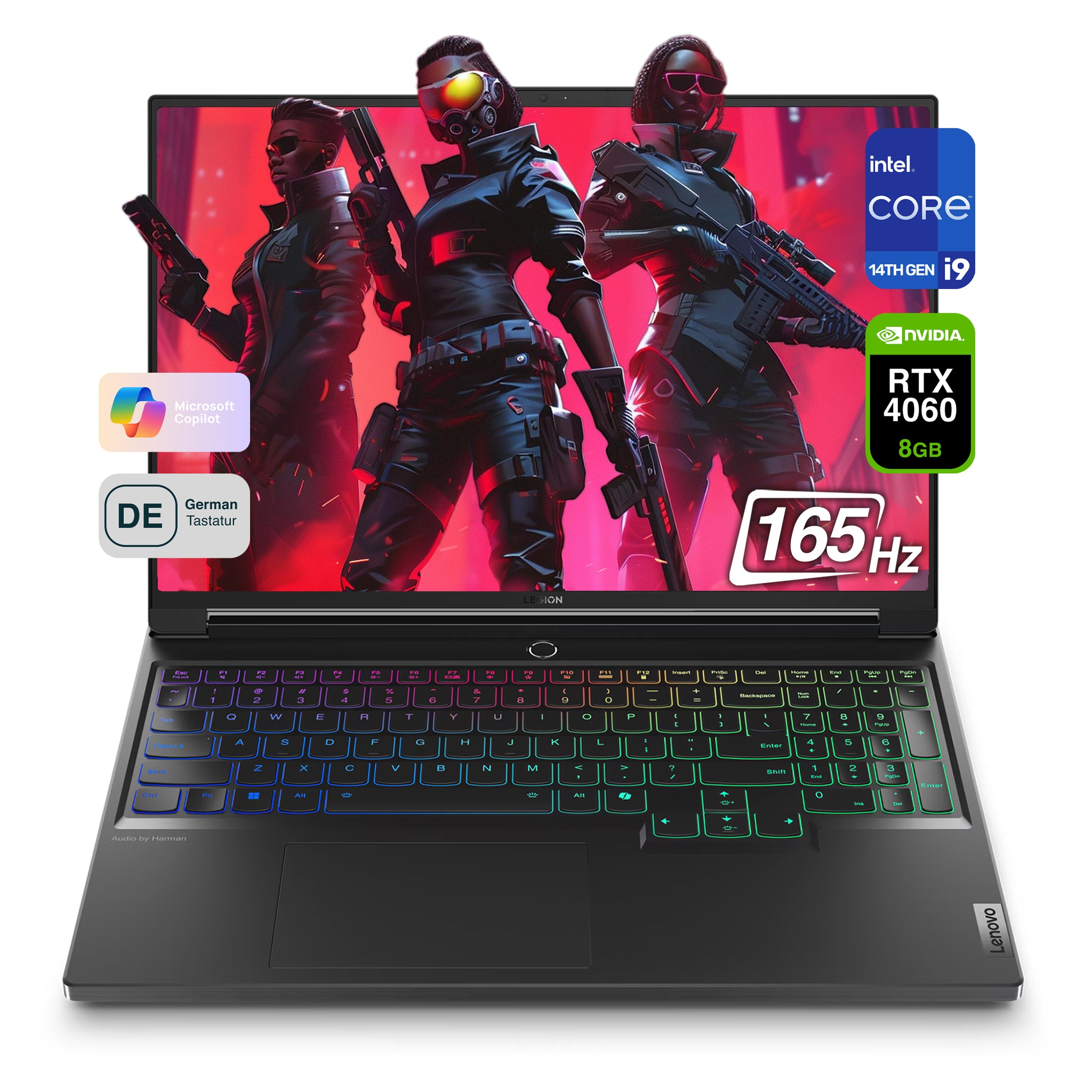 Lenovo Legion 7i Gaming Laptop, i9-14900HX, 16" 3.2K, 165Hz, RGB QWERTZ, W11Pro