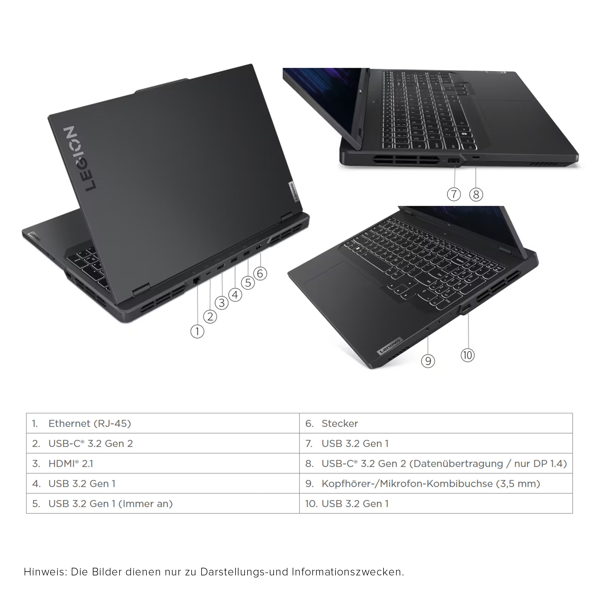 Lenovo Legion Pro 5i Gaming Laptop, i5-14500HX, 16" WQXGA, RTX4060, QWERTZ, W11Home