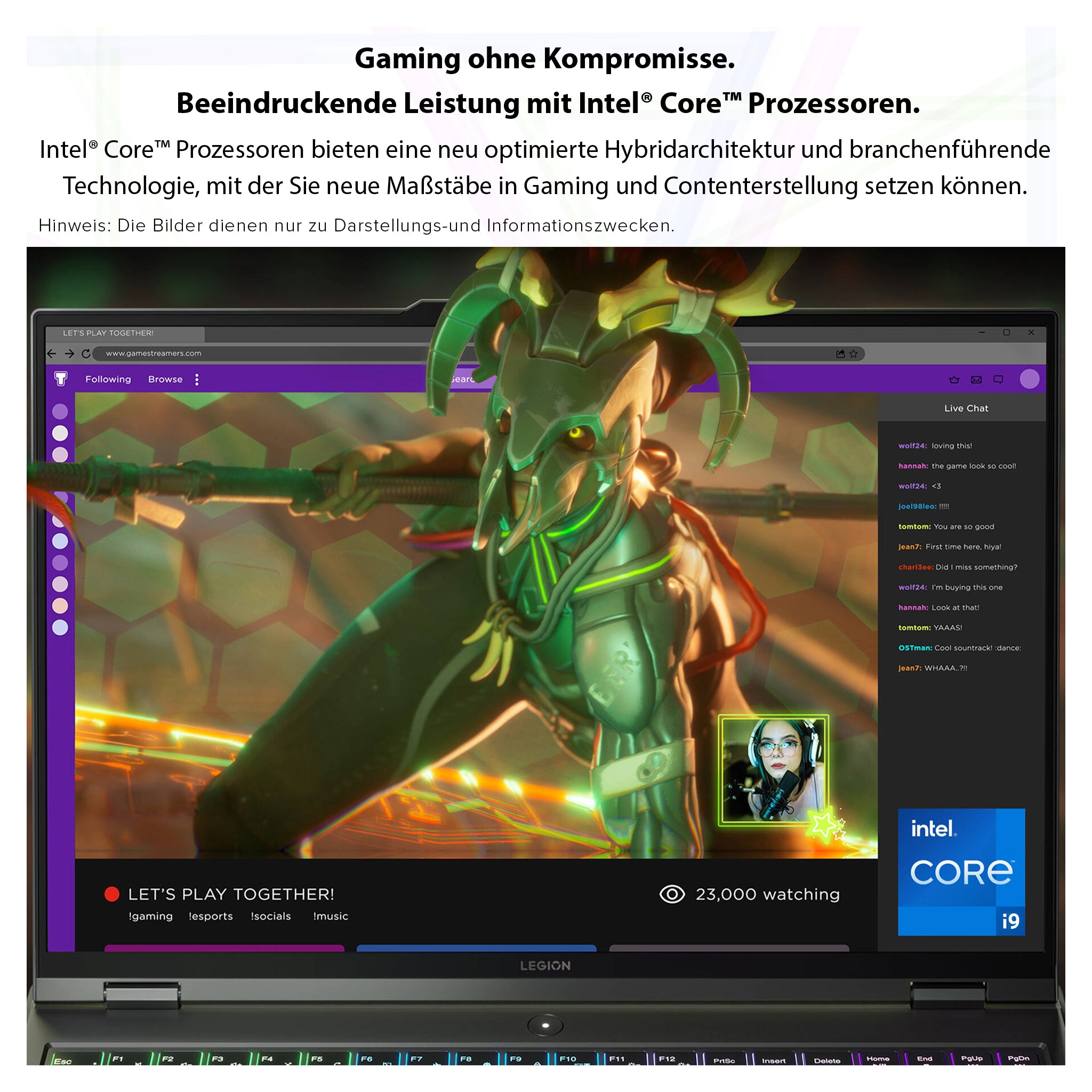 Lenovo Legion Pro 5i Gaming Laptop, i9-14900HX, 16" WQXGA, RTX4070, RGB QWERTZ, W11Pro, Grey, MousePad