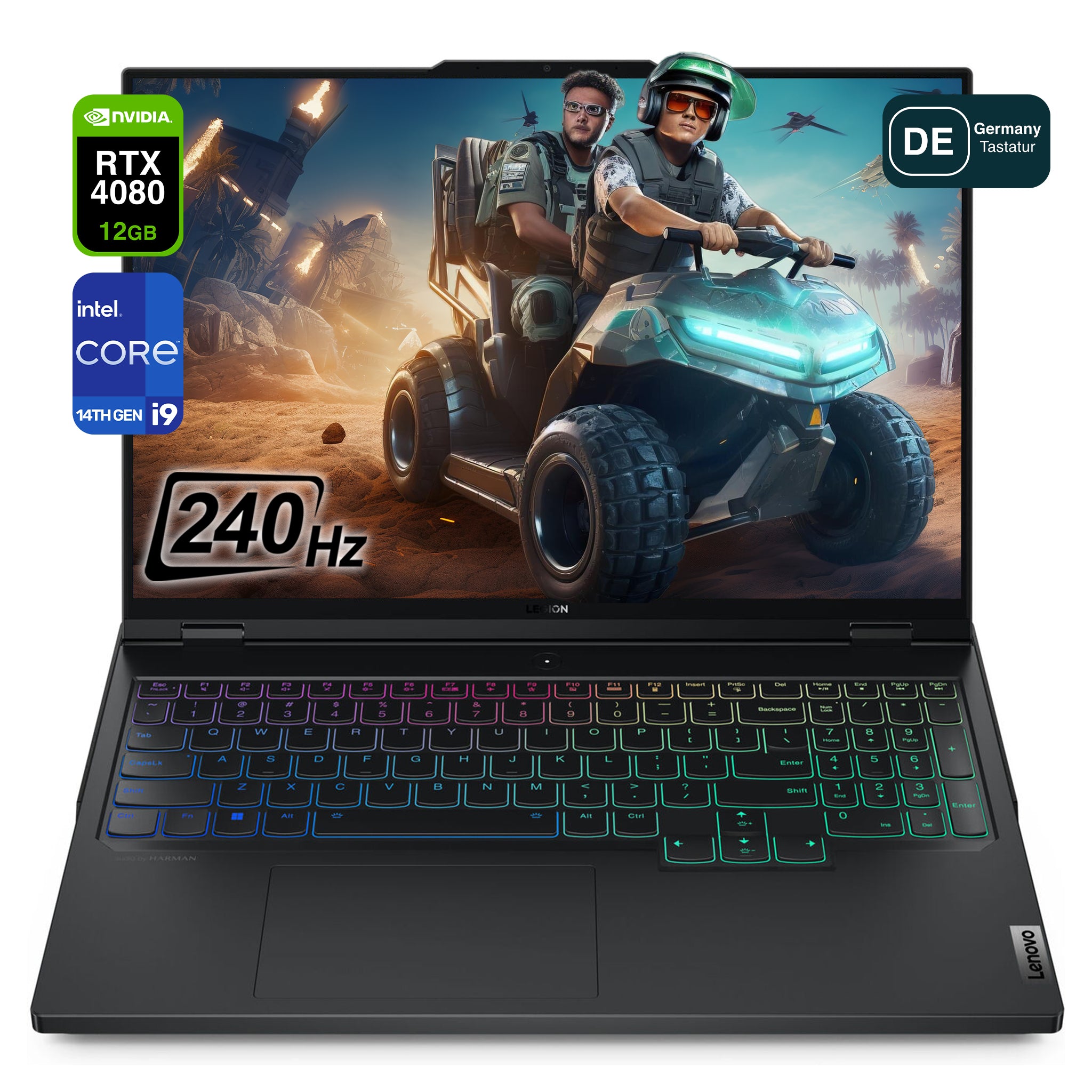Lenovo Legion Pro 7i Gaming Laptop, i9-14900HX, 16" WQXGA, RTX4080, RGB QWERTZ, W11Pro