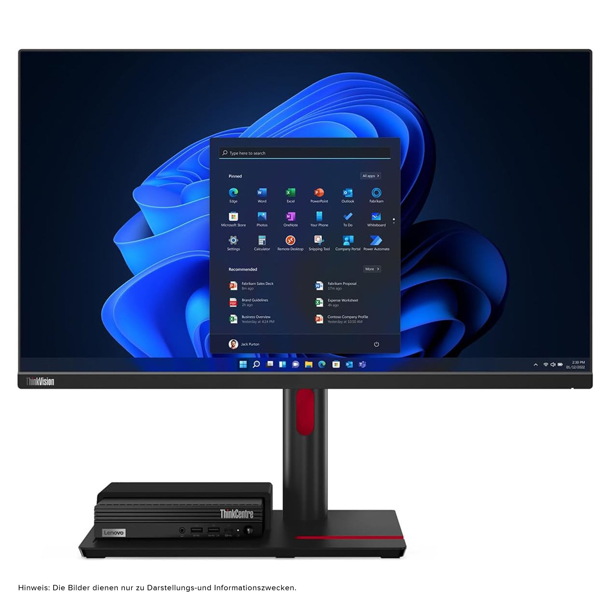 Lenovo ThinkCentre M70q Tiny Mini PC, i5-13400T, W11Pro, Tastatur + Maus