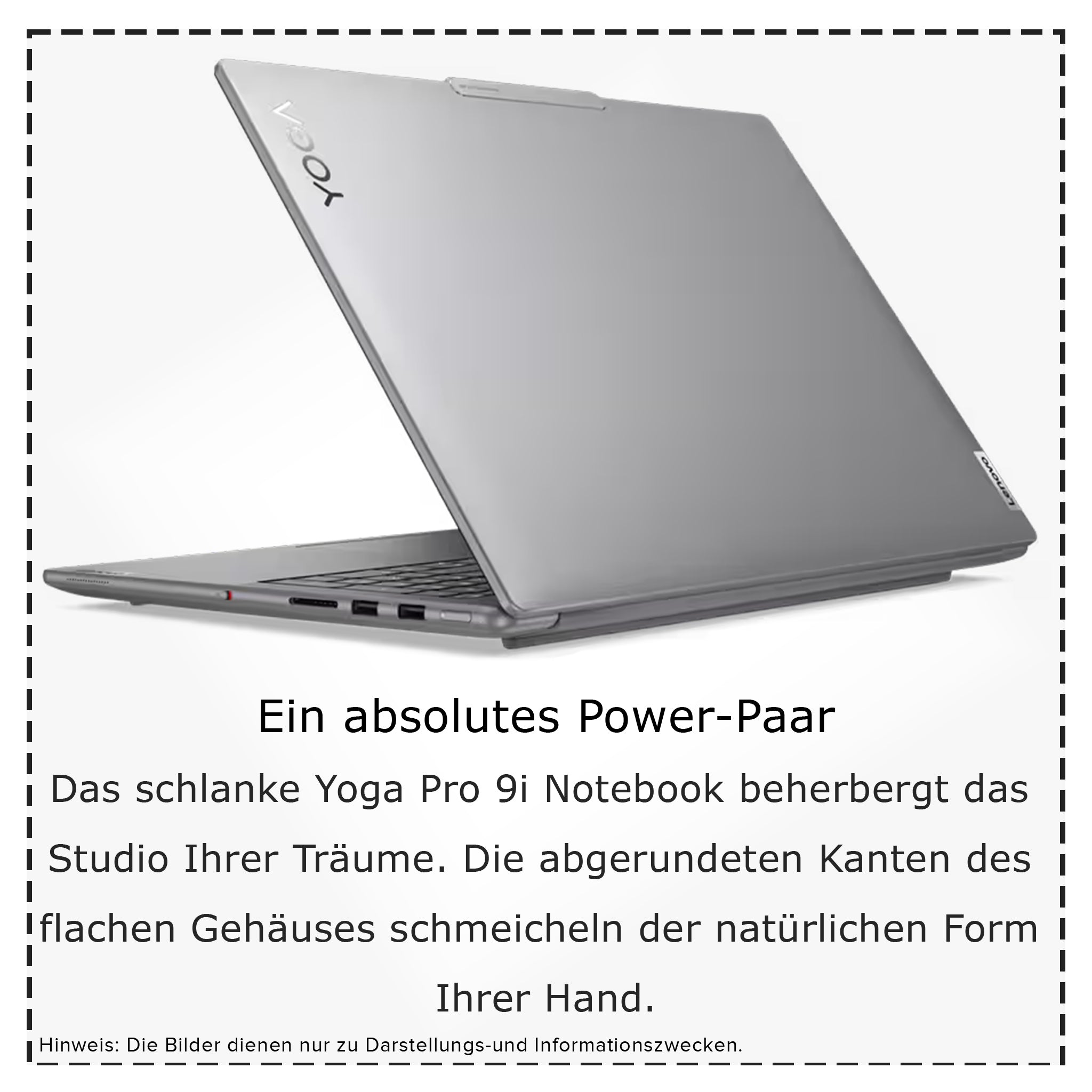 Lenovo Yoga Pro 9i Business Laptop, Ultra 9-185H, 16" 3.2K 165Hz Touch, RTX4070, QWERTZ, AI Ready Tastatur, W11Home