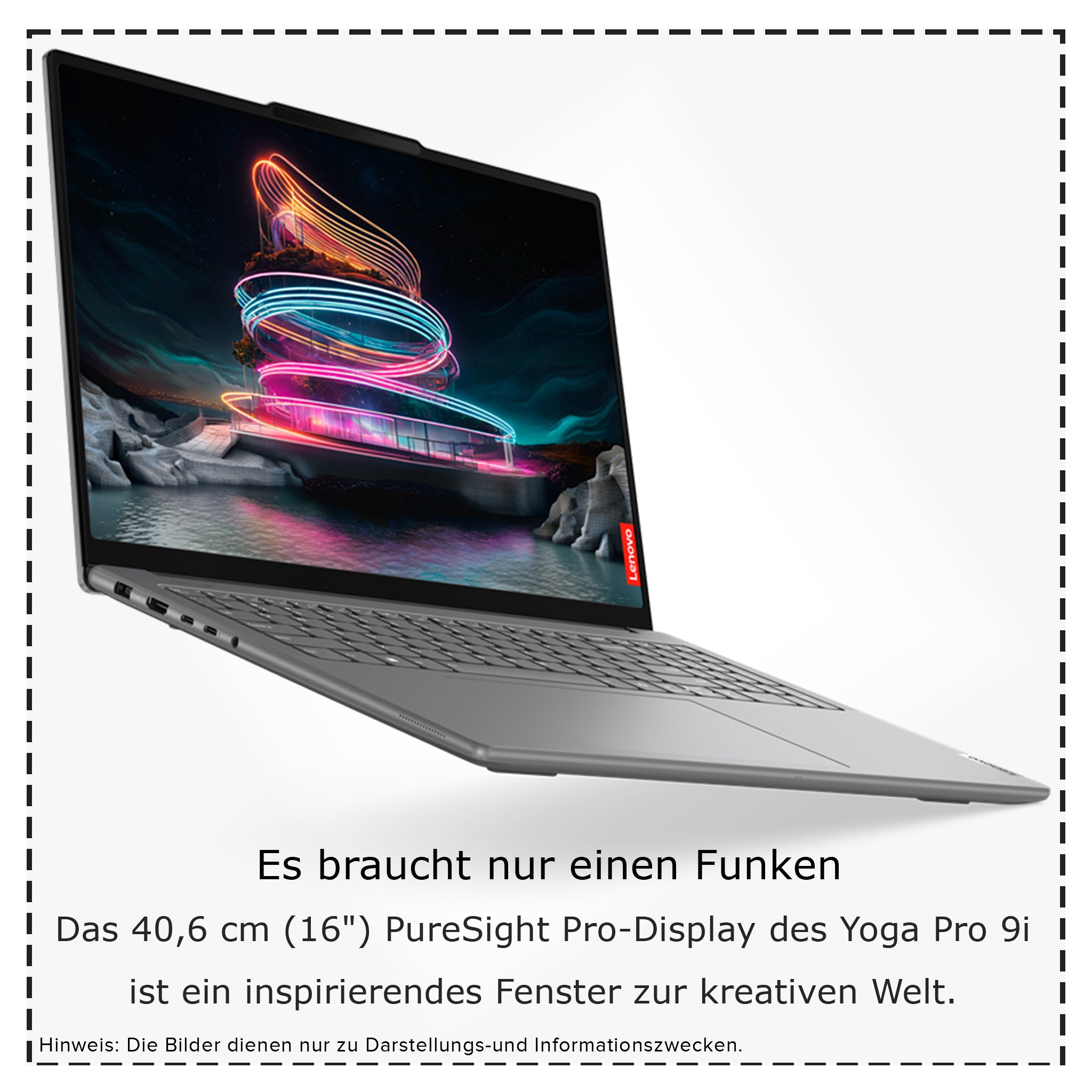 Lenovo Yoga Pro 9i Business Laptop, Ultra 9-185H, 16" 3.2K 165Hz Touch, RTX4070, QWERTZ, AI Ready Tastatur, W11Home