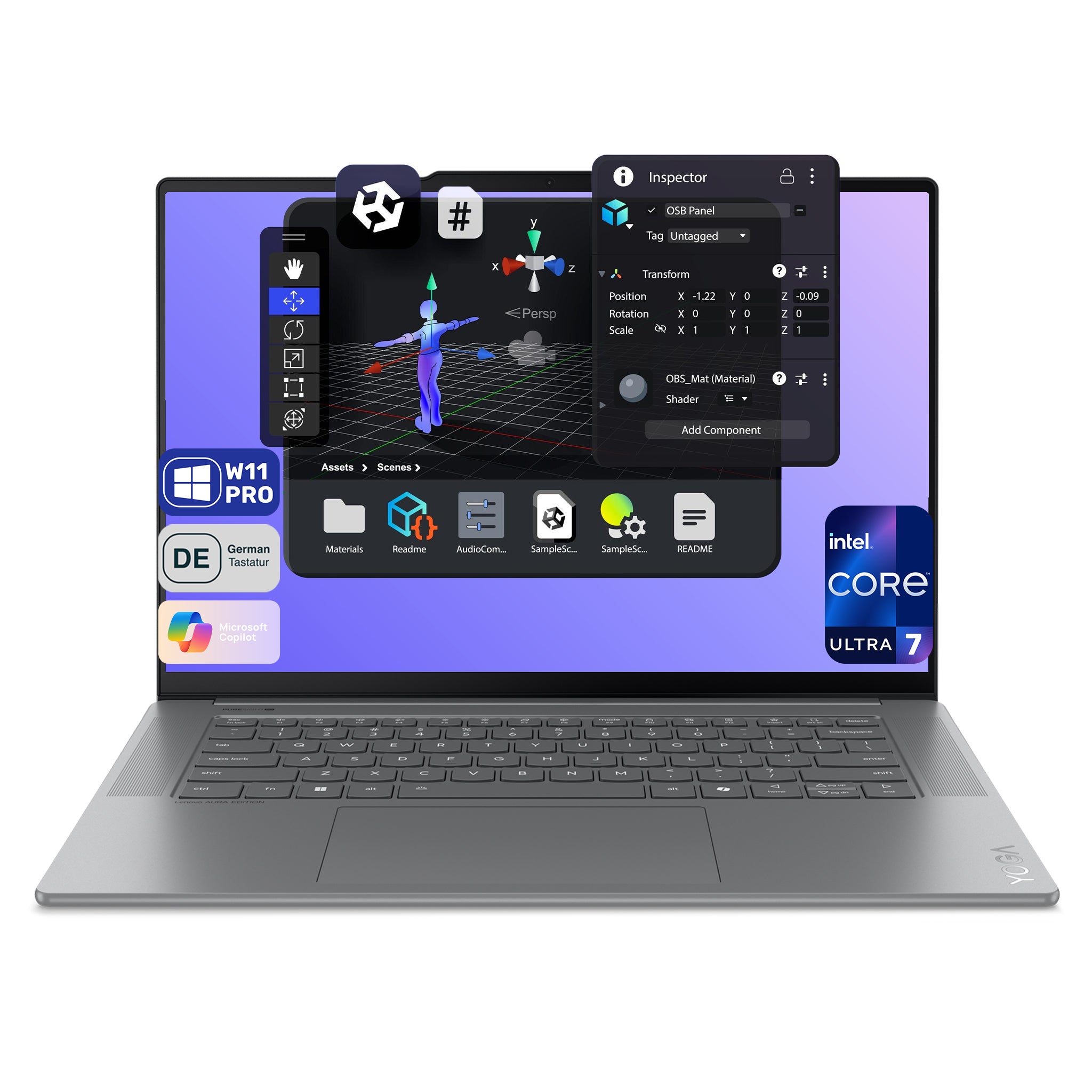 Lenovo Yoga Slim 7i Laptop, Ultra 7-258V, 15.3" 2.8K, QWERTZ, W11 Pro (Gebraucht-Wie Neu)