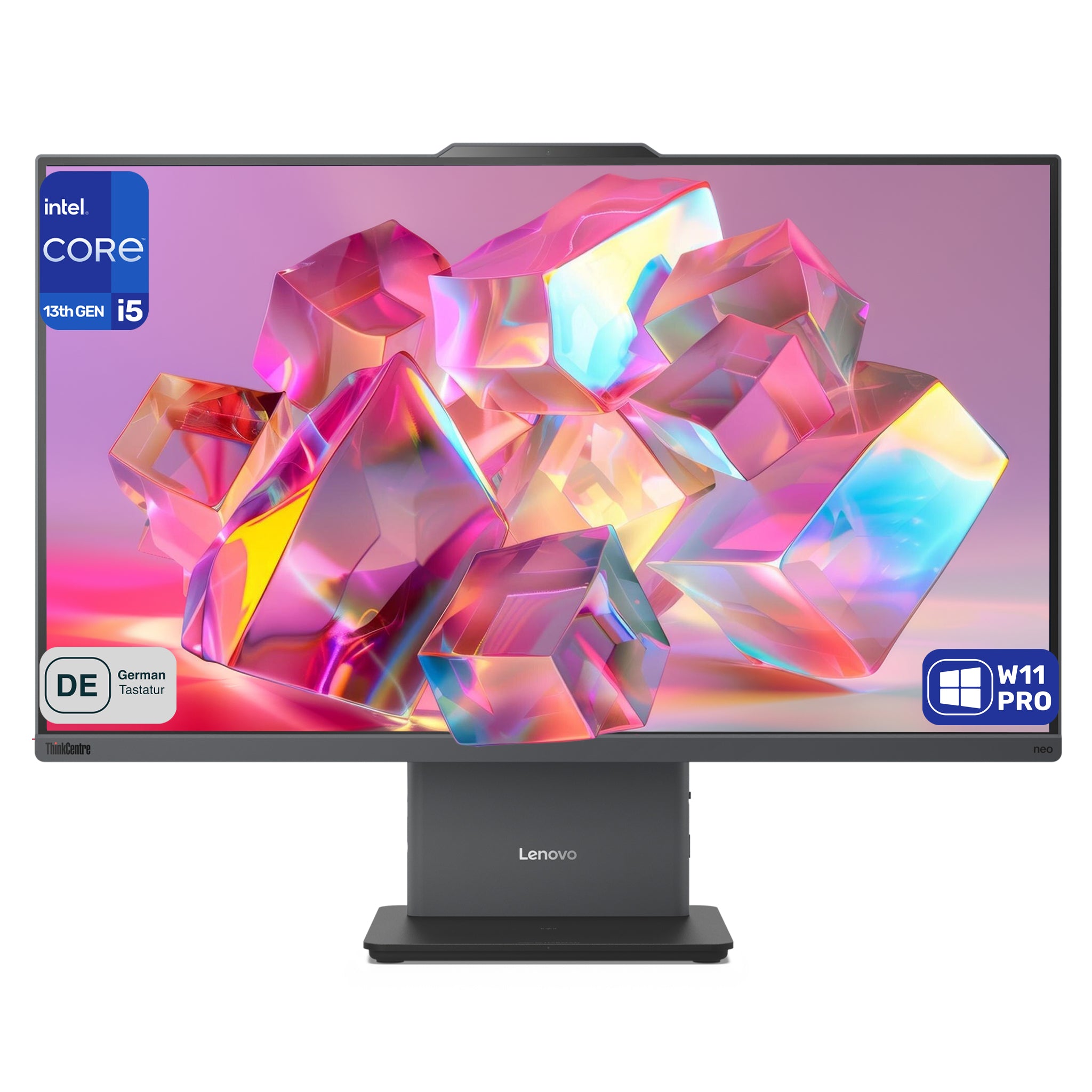 Lenovo ThinkCentre All-in-One PC, Core i5-13420H, 27" FHD IPS Display (1920×1080), Graphics, W11 Pro, Deutsches Tastatur-Layout