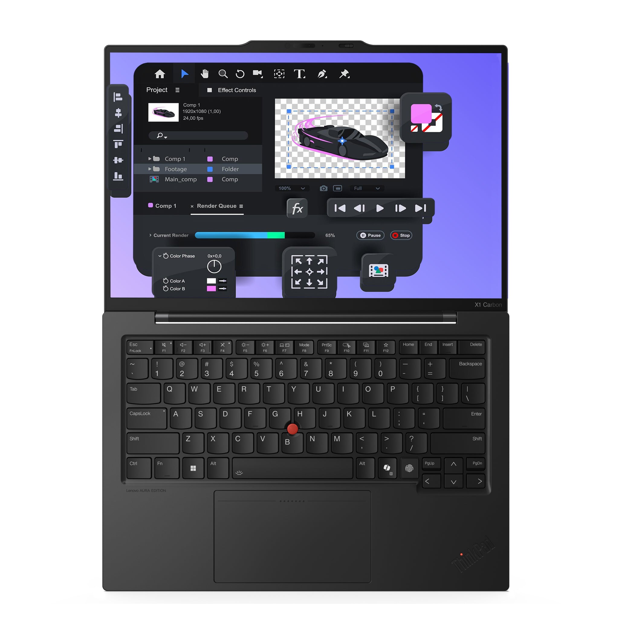 Lenovo ThinkPad X1 Carbon Gen 13 Aura Edition, Core Ultra 5 225U, 14" WUXGA IPS (1920x1200) 500 Nits, Wi-Fi 6E, W11 Pro, QWERTZ, Schwarz