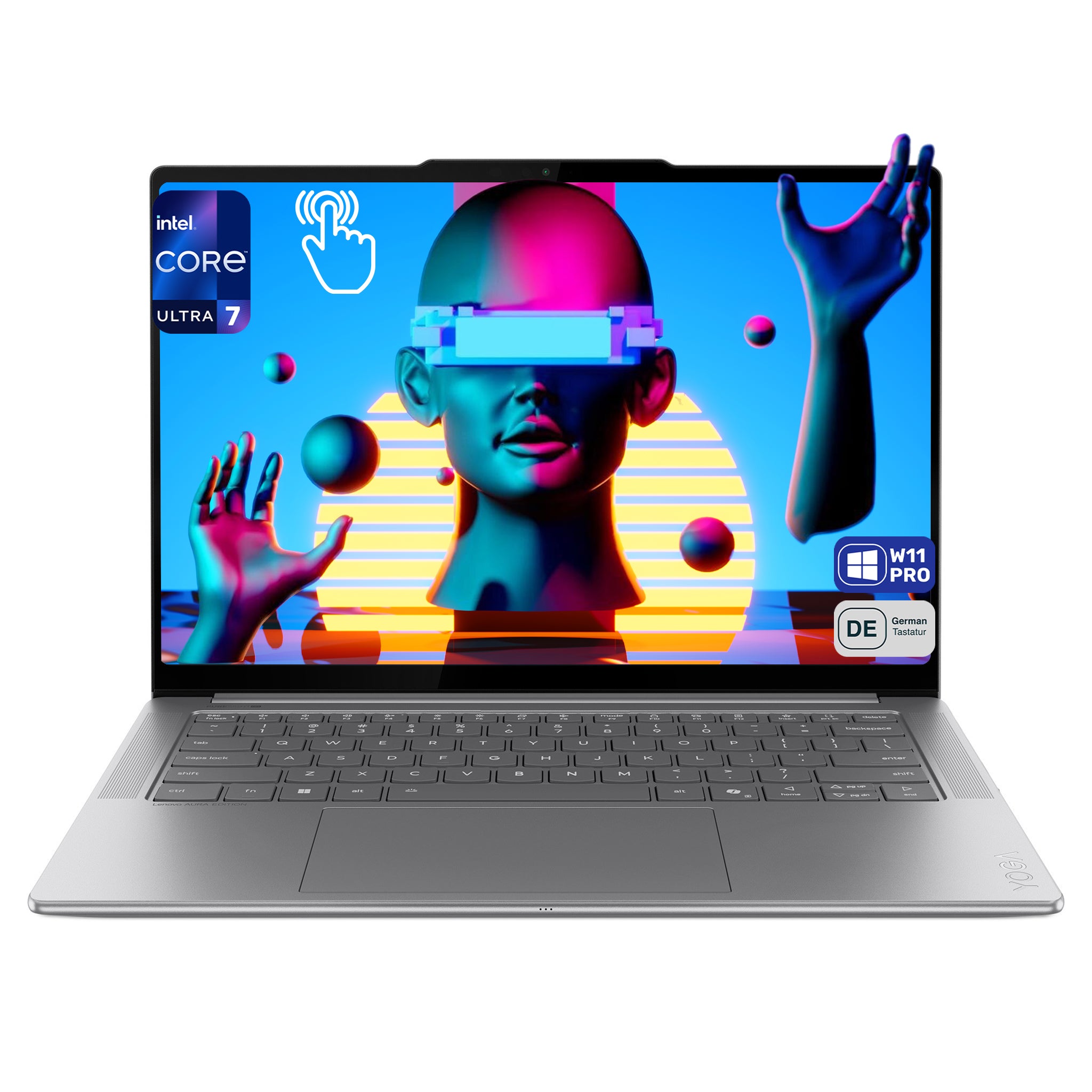 Lenovo Yoga Pro 7 14IAH10 Laptop, Core Ultra 7-255H, 14.5" 3K OLED Touchscreen, QWERTZ Tastatur, Windows 11 Pro