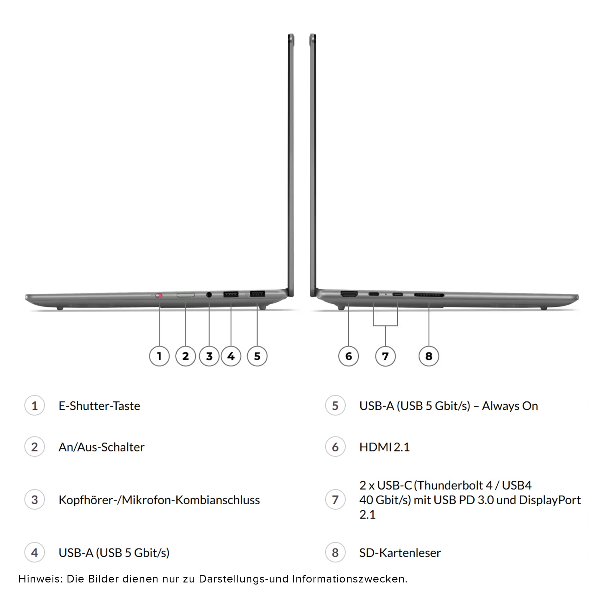 Lenovo Yoga Pro 7 14IAH10 Laptop, Core Ultra 7-255H, 14.5" 3K OLED Touchscreen, QWERTZ Tastatur, Windows 11 Pro