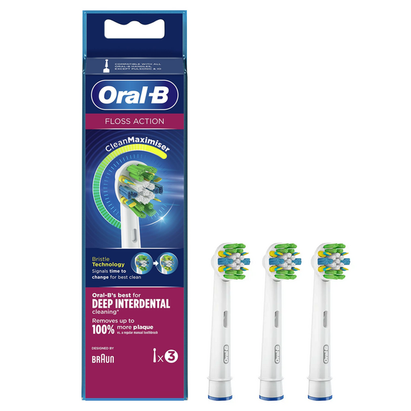 Oral-B FlossAction Aufsteckbürsten mit CleanMaximiser-Technologie, 3 Stück