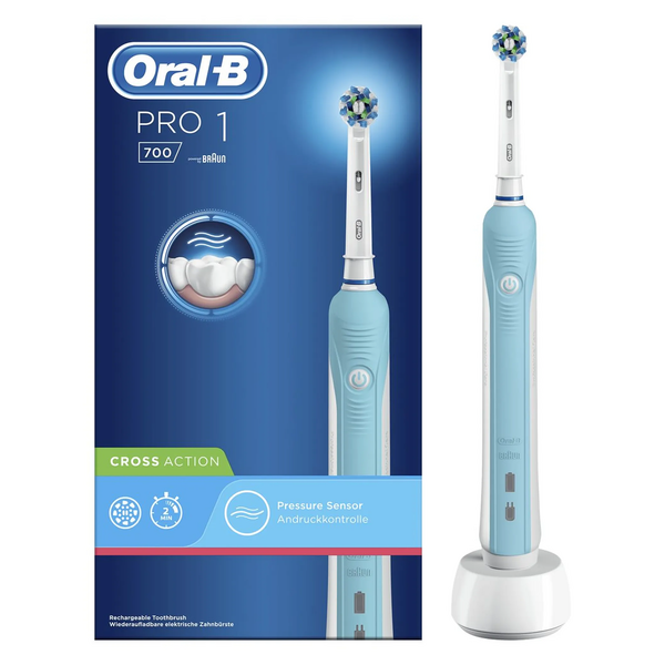 Oral-B Pro700 Vitality elektronische Zahnbürste, mit Crossaction Aufsteckbürste