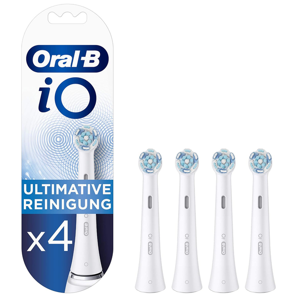 Oral-B iO Ultimative Reinigung Aufsteckbürsten für elektrische Zahnbürste, 4 Stück, ultimative Zahnreinigung mit iO Technologie, Zahnbürstenaufsatz für Oral-B Zahnbürsten