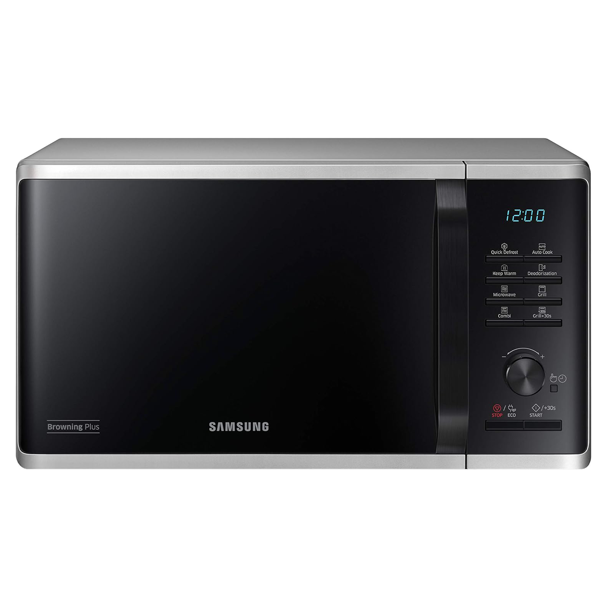 Samsung MG23K3515AS/EG Mikrowelle mit Grill / 800 W / 23 L Garraum / 48,9 cm Breite / Quick Defrost / 27 Automatikprogramme / silber