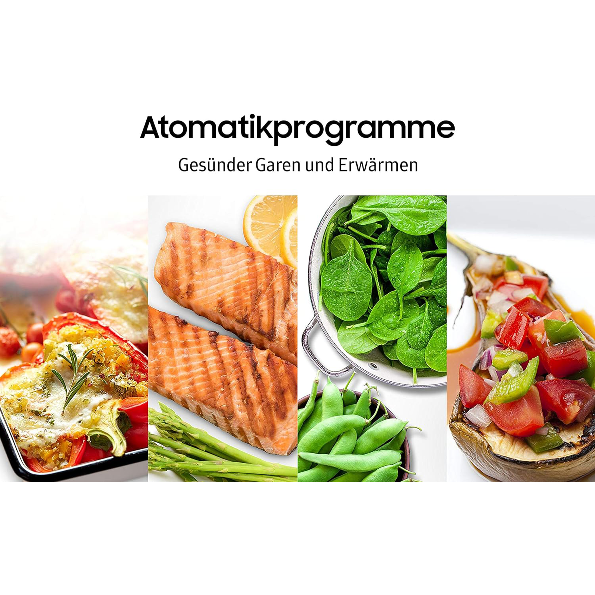 Samsung MG23K3515AS/EG Mikrowelle mit Grill / 800 W / 23 L Garraum / 48,9 cm Breite / Quick Defrost / 27 Automatikprogramme / silber