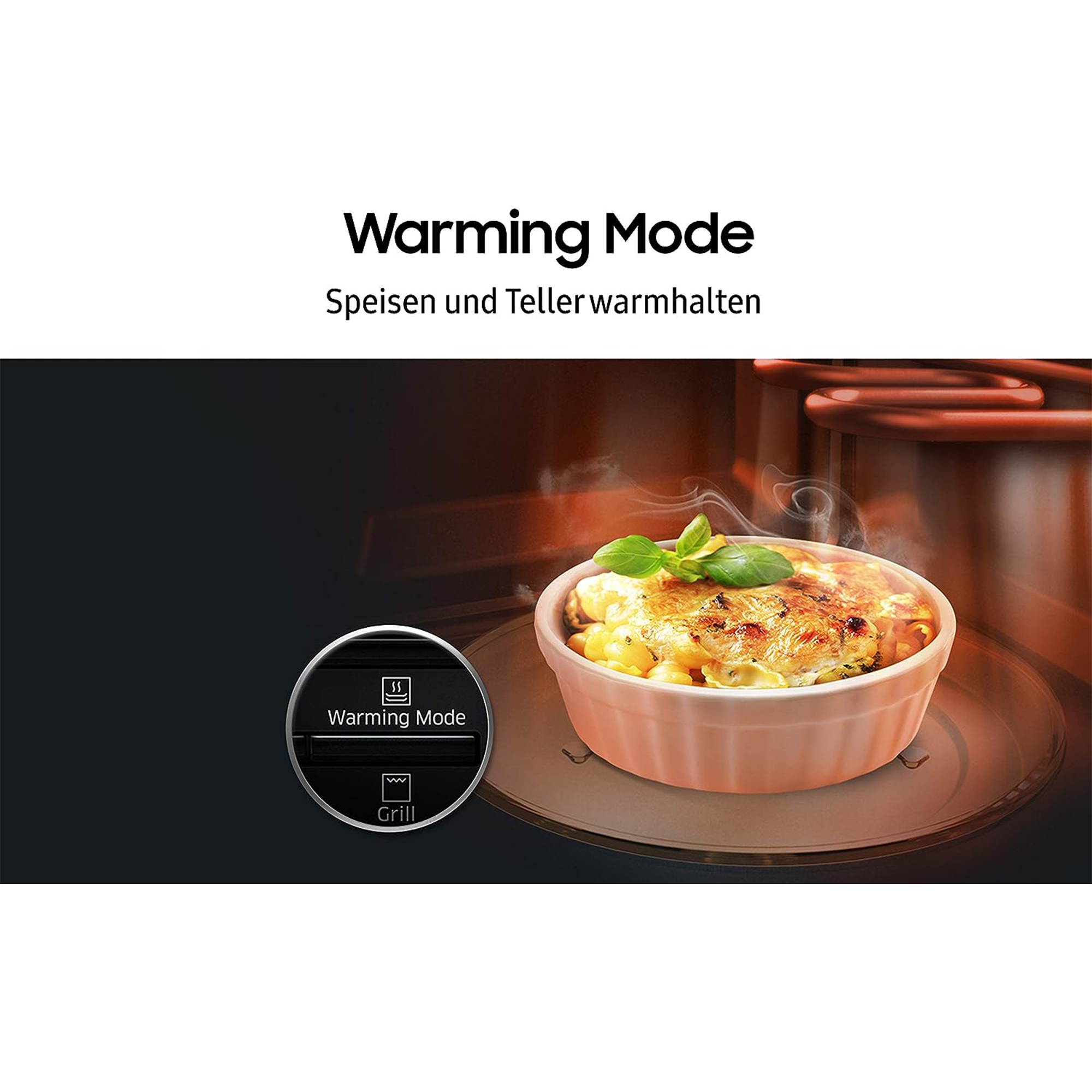 Samsung MG23K3515AS/EG Mikrowelle mit Grill / 800 W / 23 L Garraum / 48,9 cm Breite / Quick Defrost / 27 Automatikprogramme / silber