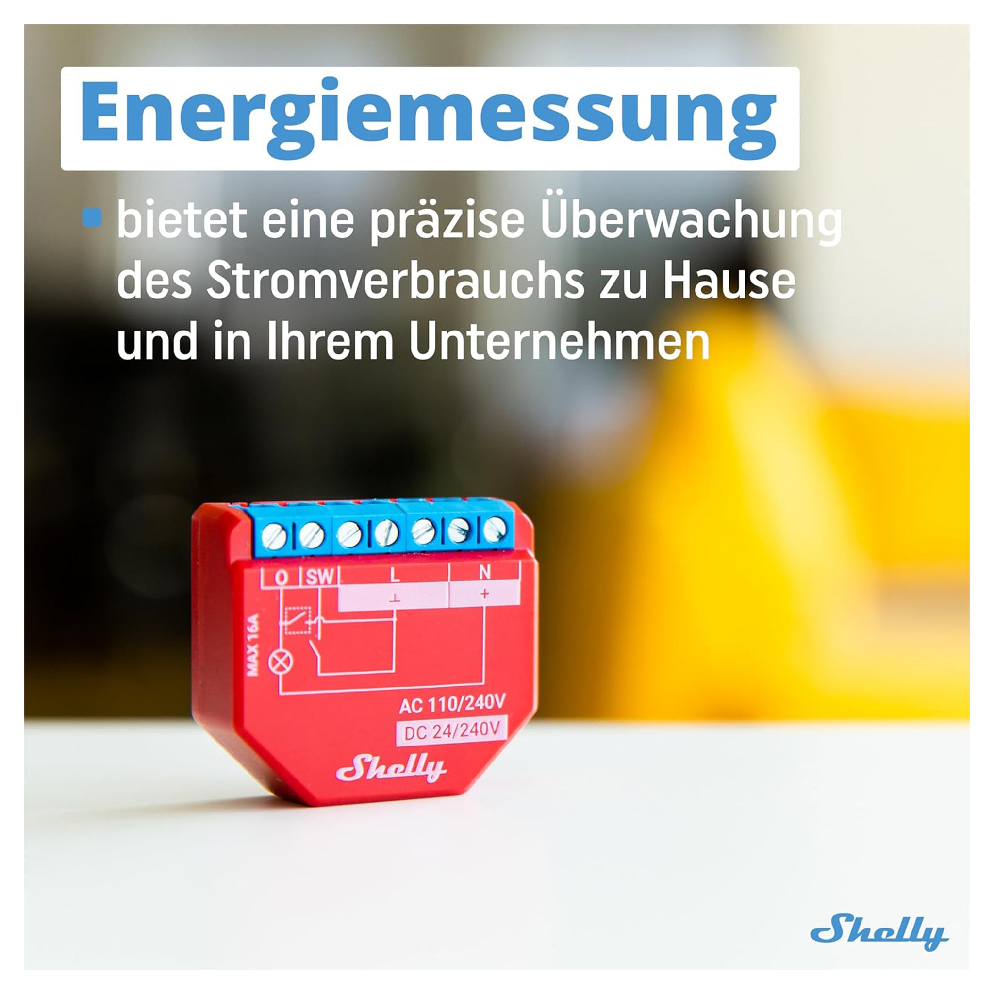 Shelly Plus 1PM WLAN & Bluetooth Relais Schalter mit Strommessung