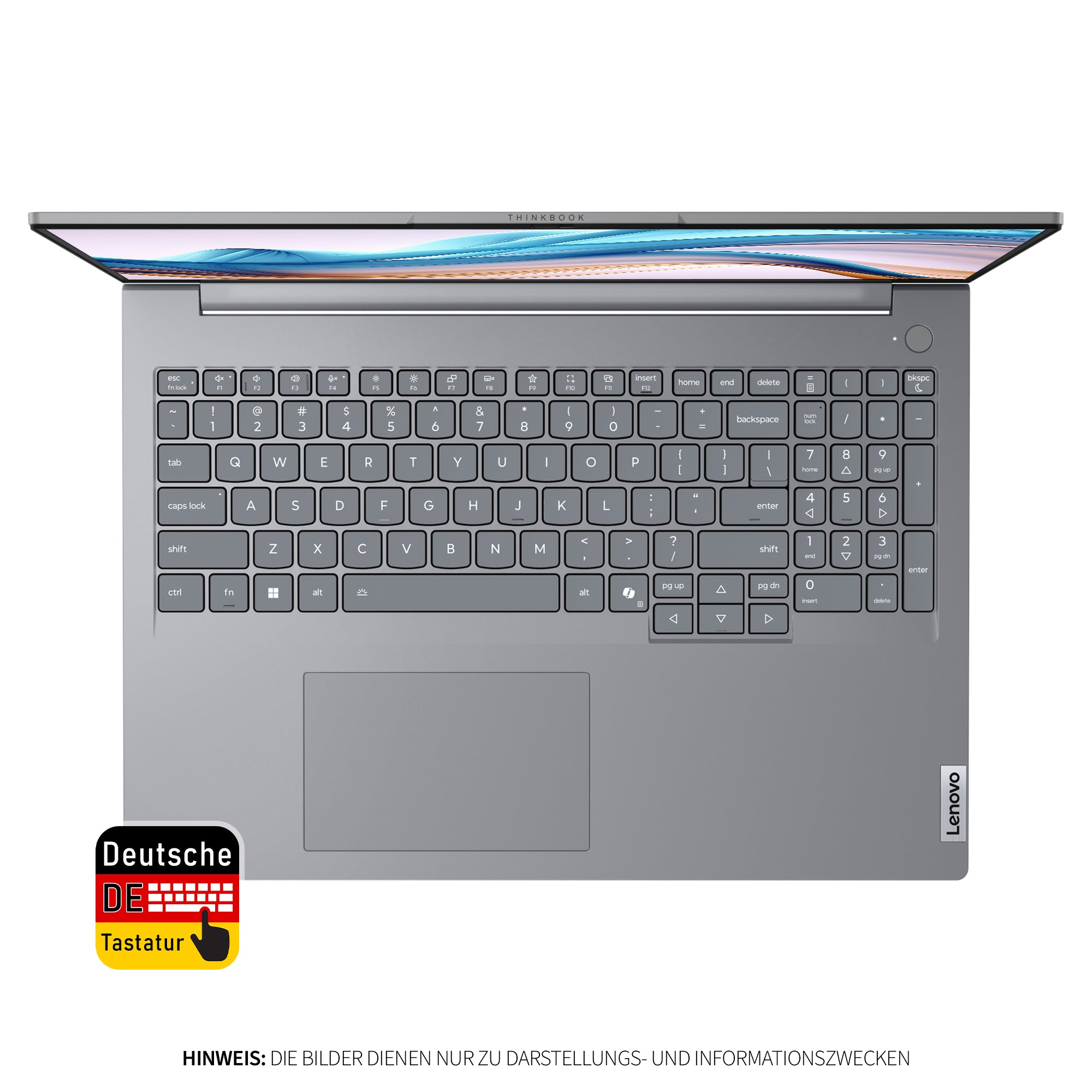 Lenovo ThinBook 16 Gen 8 Laptop, Intel Core Ultra 5 225U, 32 GB DDR5 RAM, 1 TB PCIe SSD, 16" WUXGA IPS Display, Deutsches Tastatur-Layout, W11 Pro, Arctic Grau