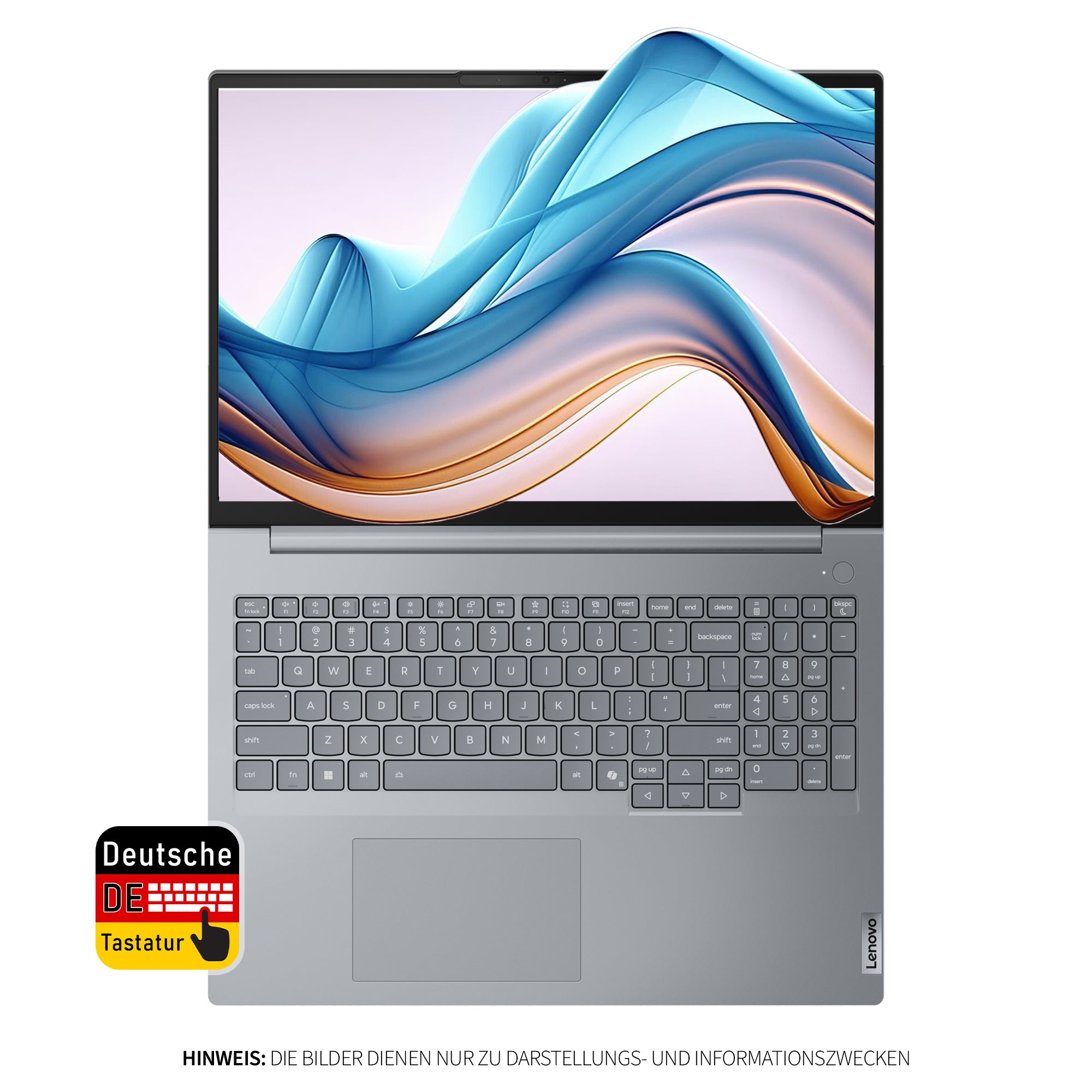 Lenovo ThinBook 16 Gen 8 Laptop, Intel Core Ultra 5 225U, 32 GB DDR5 RAM, 1 TB PCIe SSD, 16" WUXGA IPS Display, Deutsches Tastatur-Layout, W11 Pro, Arctic Grau