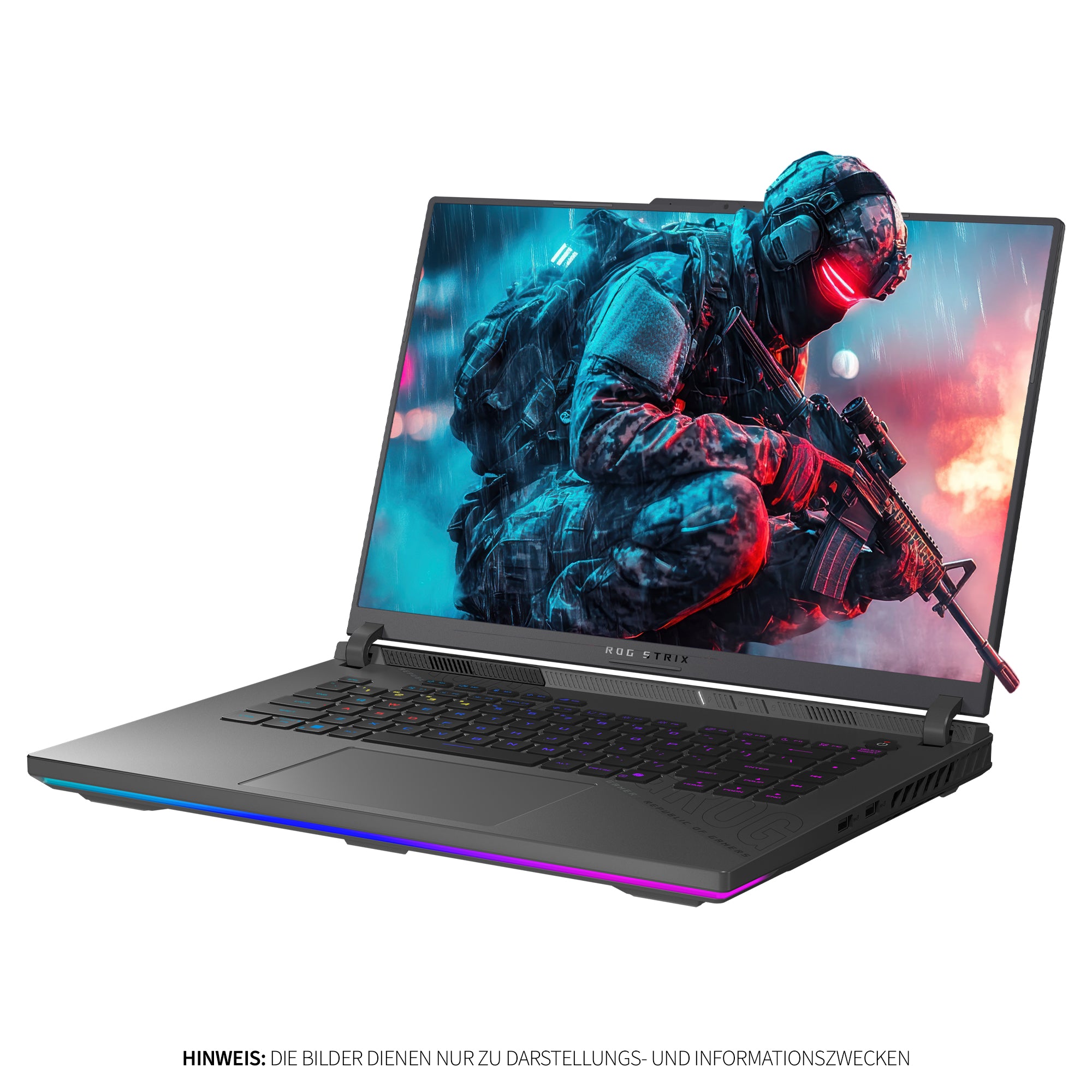 ASUS ROG Strix G16 Gaming Laptop, AMD Ryzen 9 8940HX, NVIDIA GeForce RTX 5060 8 GB, 16" WUXGA+ IPS 165 Hz (1920x1200), QWERTZ, Windows 11 Pro, Grau