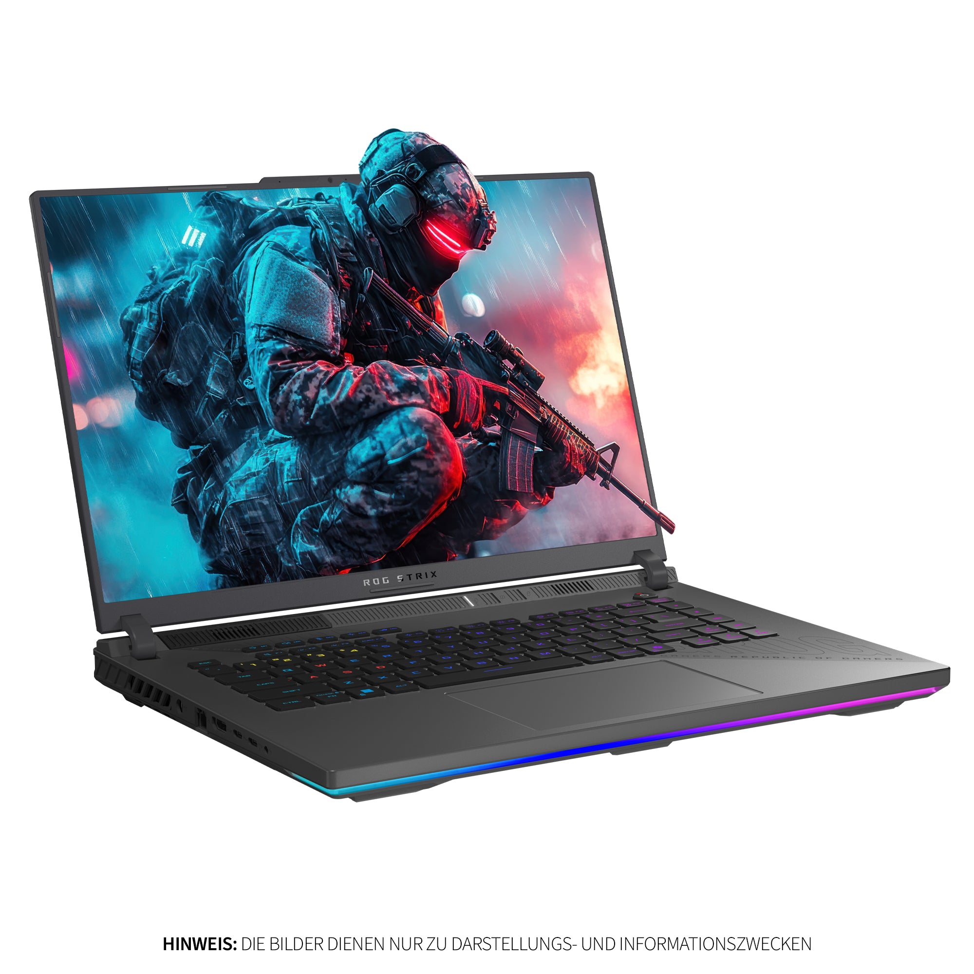 ASUS ROG Strix G16 Gaming Laptop, AMD Ryzen 9 8940HX, NVIDIA GeForce RTX 5060 8 GB, 16" WUXGA+ IPS 165 Hz (1920x1200), QWERTZ, Windows 11 Pro, Grau