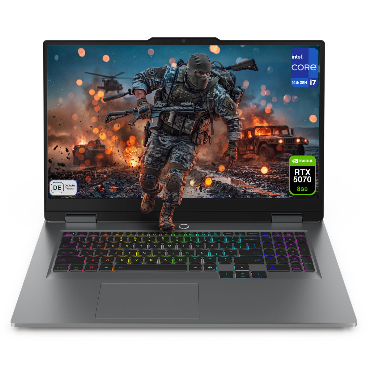 Lenovo LOQ 17IRX10, Intel Core i7-14700HX, 17,3″ Full HD IPS (1920 × 1080) 165 Hz, NVIDIA GeForce RTX 5070 8 GB GDDR7, Windows 11 Home, Deutsches Tastaturlayout, Luna Grey