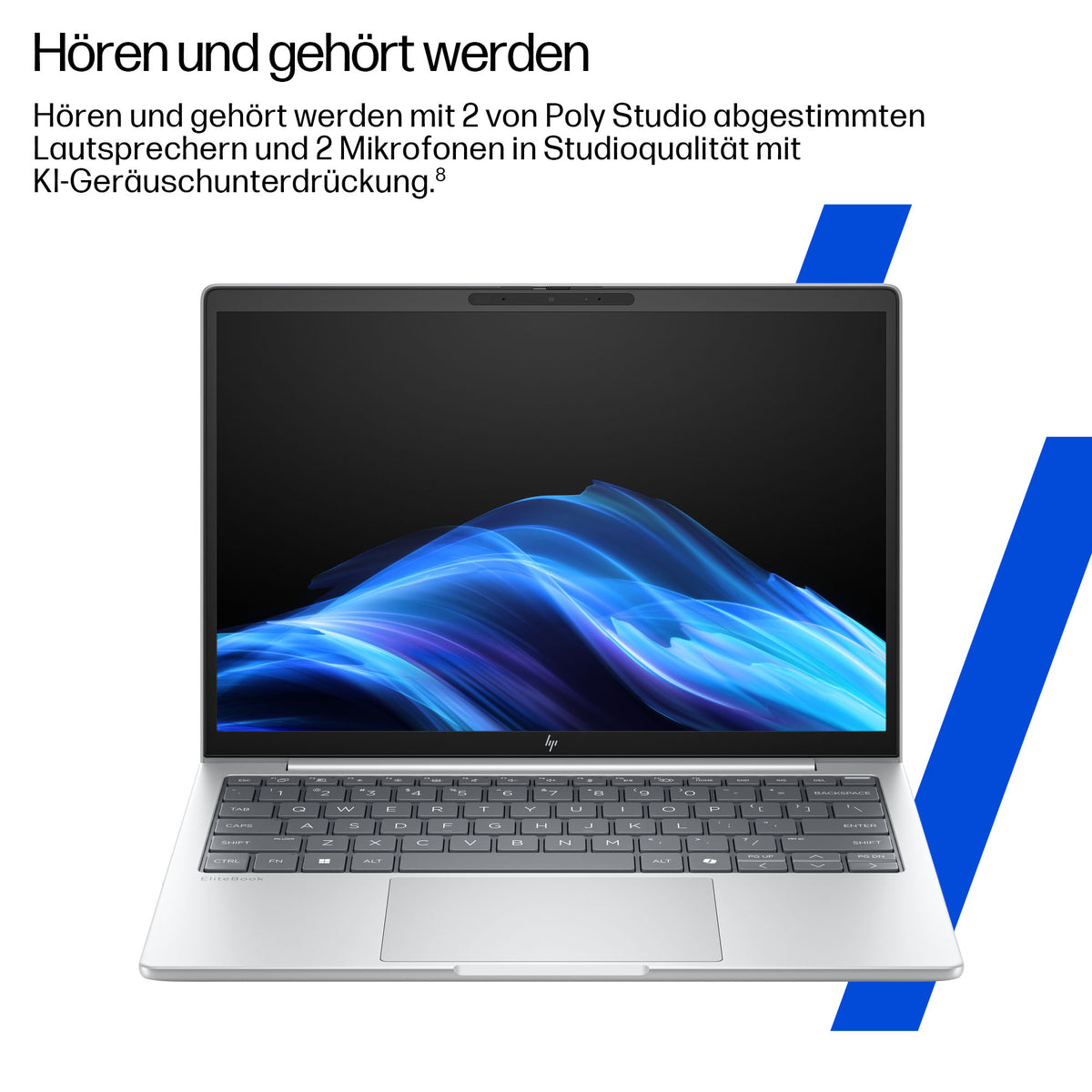 HP EliteBook 8 G1i Business Laptop, Intel Core Ultra 5 225U, 16″ WUXGA IPS (1920 × 1200), Deutsches Tastaturlayout, Windows 11 Pro, Silber