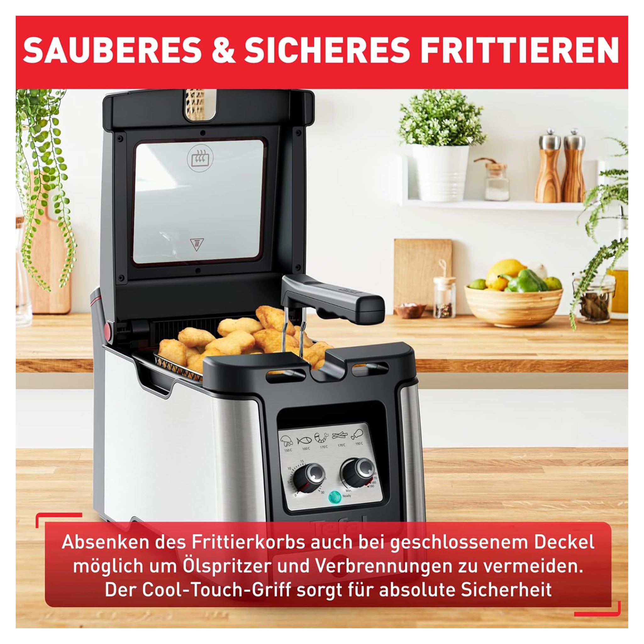Tefal Clear Duo Fritteuse, frittieren mit weniger Rauch/Gerüchen, Kapazität 1,2 Kg, Friteuse FR600D (Gebraucht-Wie Neu)