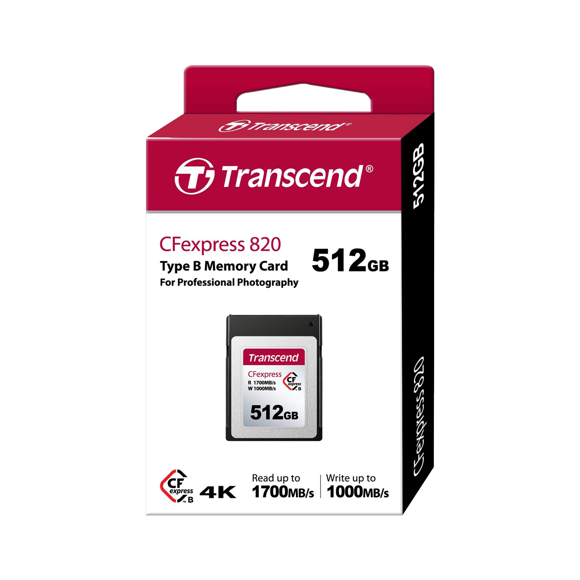 Transcend CFexpress 820 Type B-Speicherkarte, Lese-/ Schreibgeschwindigkeiten von bis zu 1.700 MB/s bzw. 1.300 MB/s