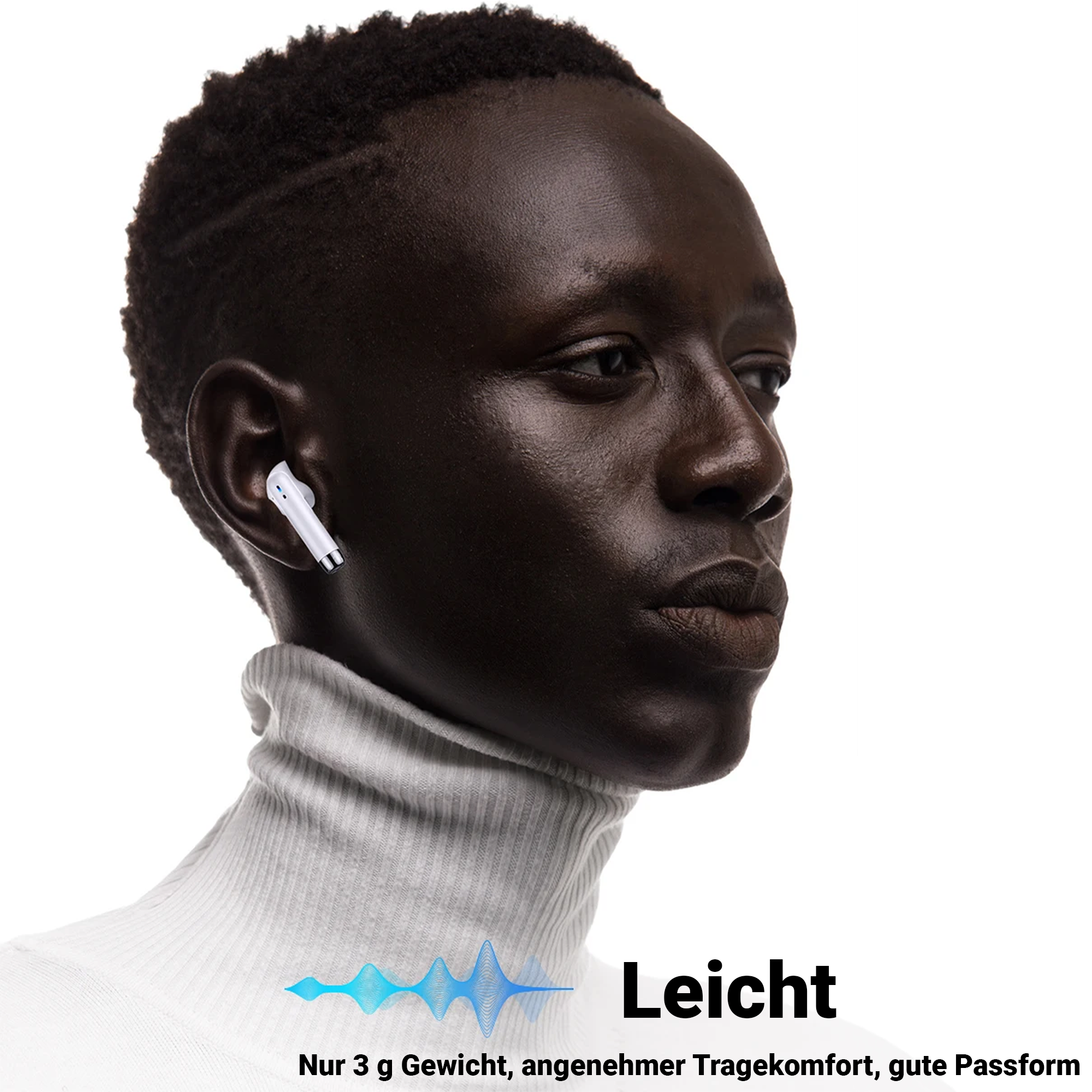 USAMS-IA04 TWS-Ohrhörer mit BT5.0-Bluetooth-Chip. Touch-Steuerung, eingebautes Mikrofon, niedrige Latenz, immersive Musik, Ultra Mini&Light,