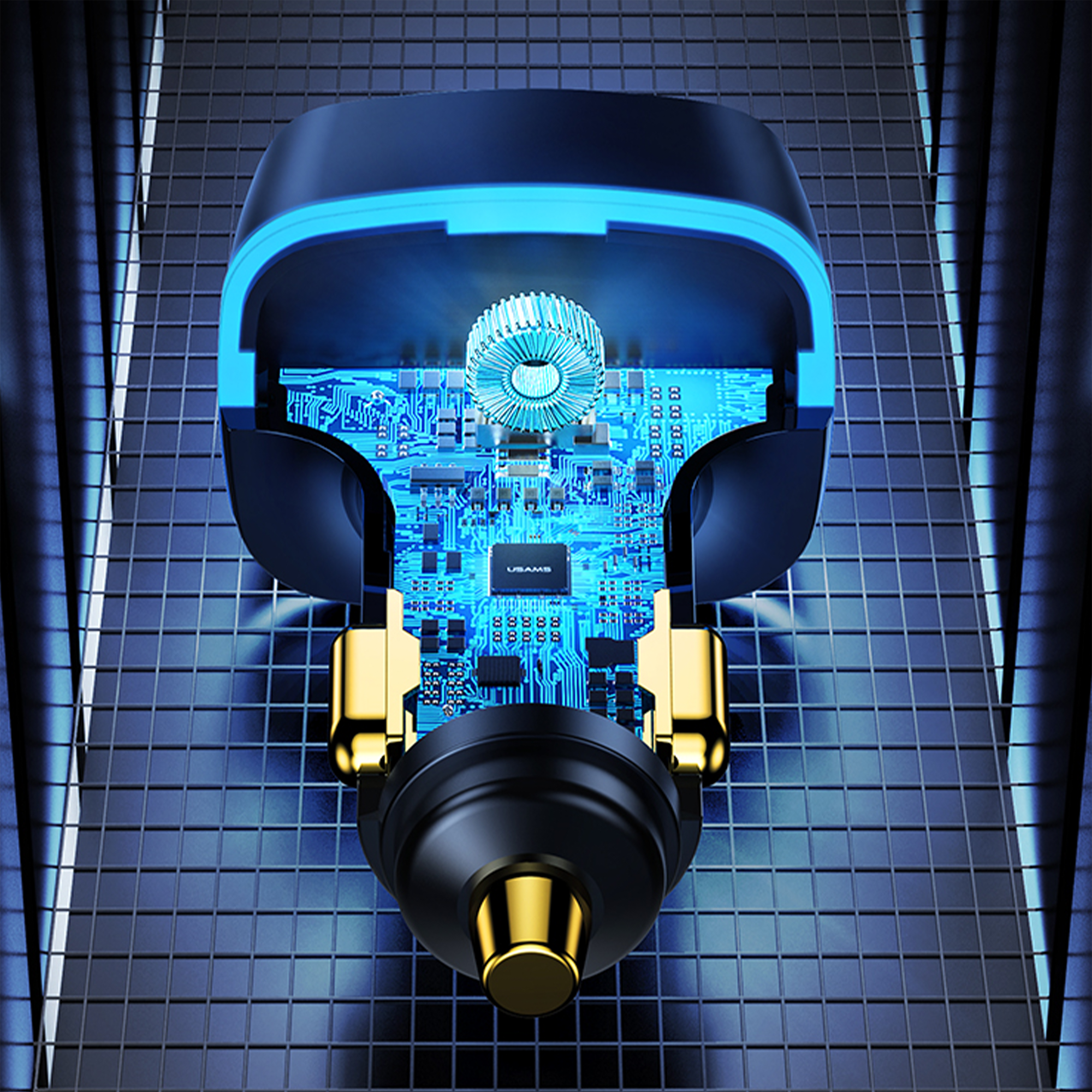 USAMS 3-Port-USB-Auto-Schnellladegerät 1 TypeC 2 USB-Anschlüsse 80 W/4,5 A, 20W PD 60W Dual QC3.0 Autoladegerät Zigarettenanzünder-Adapter 12 V  80W