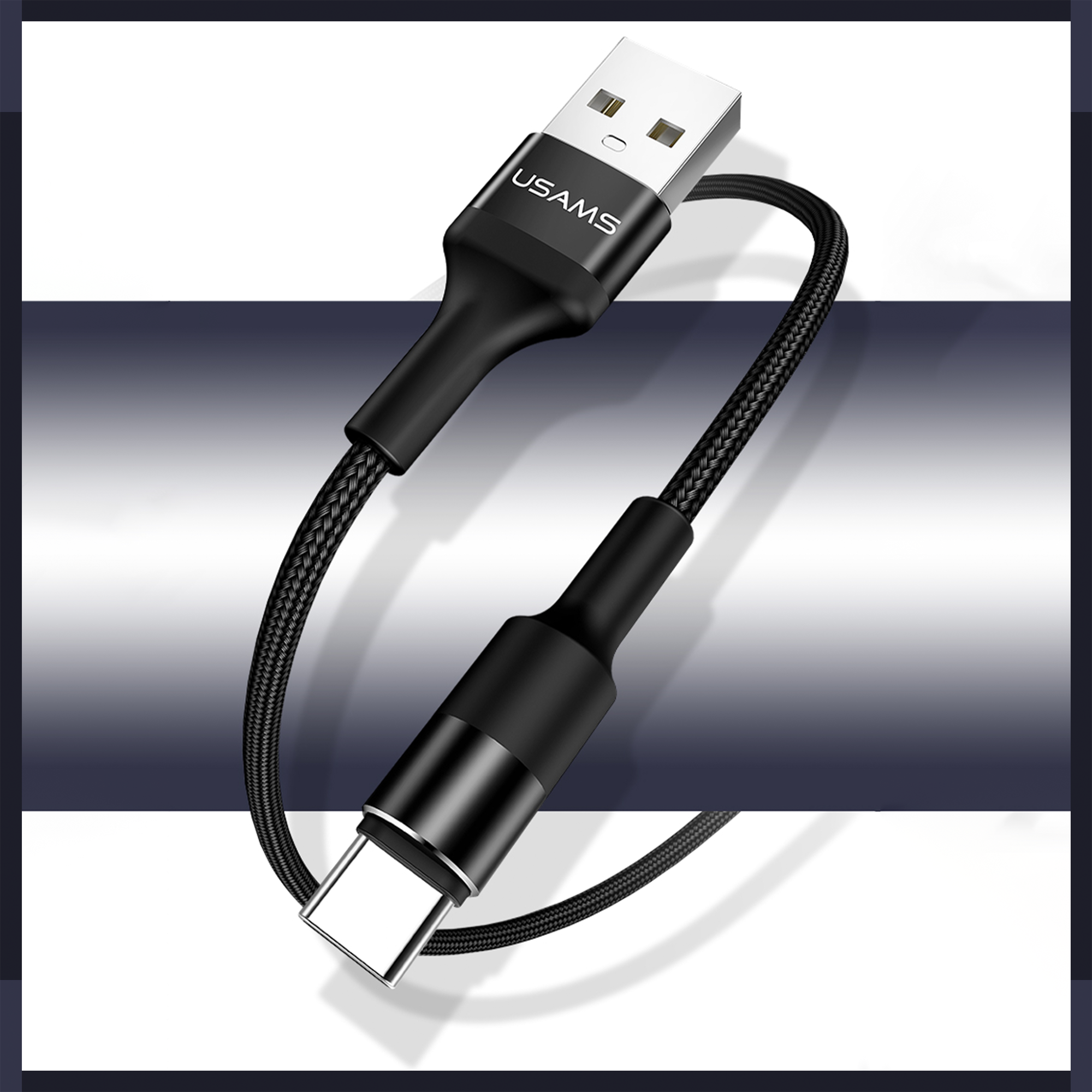 USAMS US-SJ221 U5 geflochtenes Daten- und Ladekabel aus Aluminiumlegierung, kompatibel für alle Geräte mit 1,2 m Typ-C-Anschluss