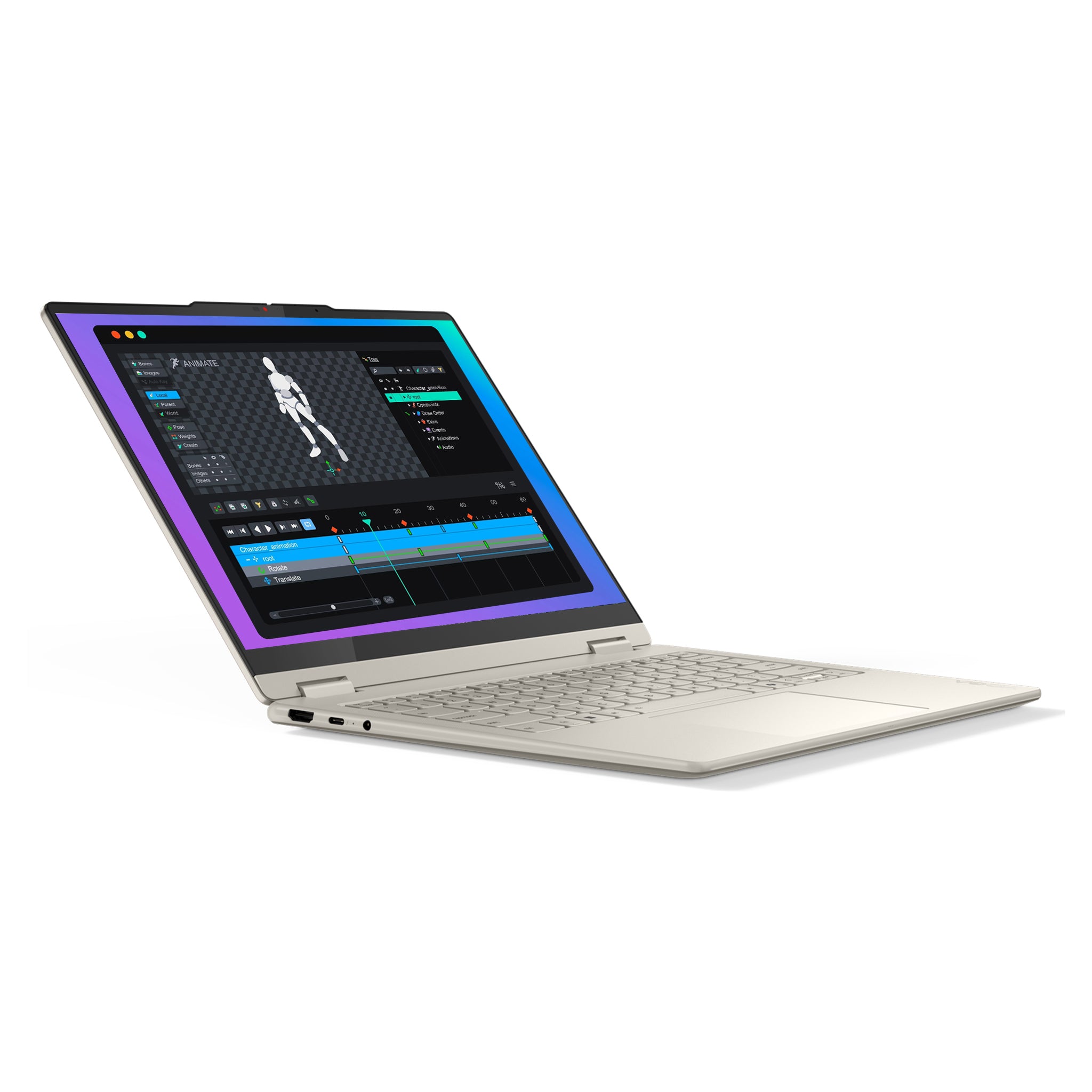 Lenovo Yoga 7 2-in-1 Laptop, Core Ultra 5 226V, 14" WUXGA OLED Multitouch Display, Lenovo Yoga Stift (Seashell) Deutsches Tastatur-Layout, W11 Home, Seashell
