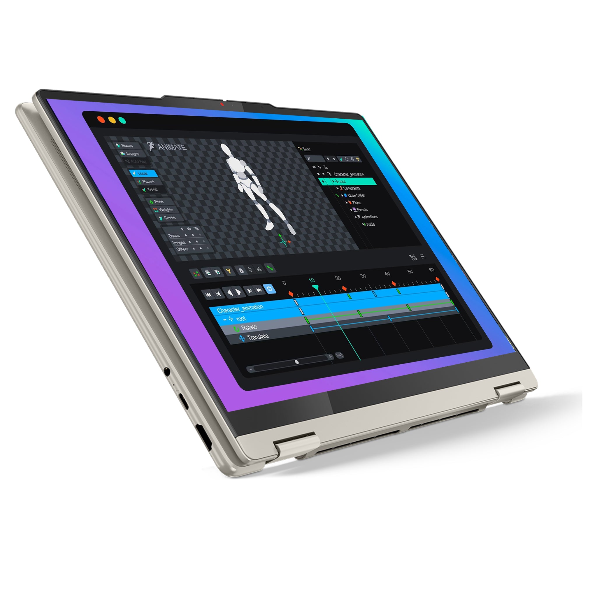 Lenovo Yoga 7 2-in-1 Laptop, Core Ultra 5 226V, 14" WUXGA OLED Multitouch Display, Lenovo Yoga Stift (Seashell) Deutsches Tastatur-Layout, W11 Home, Seashell