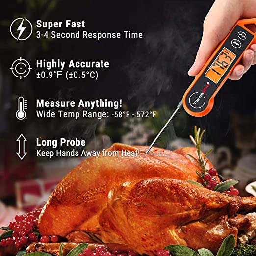 ThermoPro TP19H Wasserdichtes, sofort ablesbares Lebensmittelthermometer zum Kochen