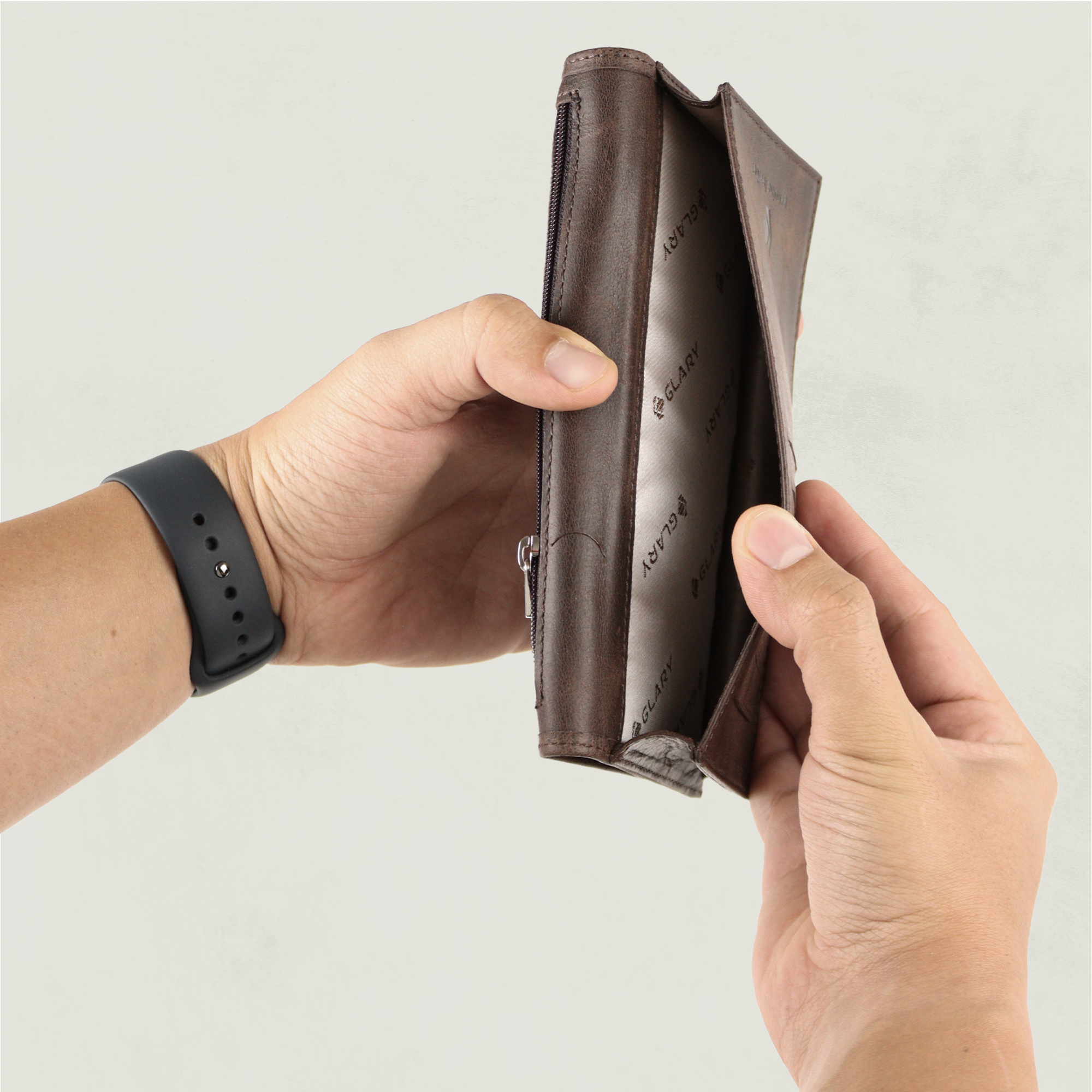 Glary große Portemonaie für Damen Frauen und Herren Mann Unisex. Hochwertiges echtes Floterleder mit 12 Kartenfächer, 1 Handyfach und 1 Extrafach mit Reißverschluss GL 102