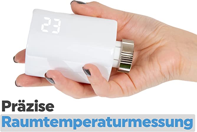 Shelly TRV Smart Home Heizkörperthermostat, Digitale Steuerung der Heizung per App & WLAN, Einfache Installation, Heizungsthermostat kompatibel mit Alexa & Google Home, Energiesparend mit Akku