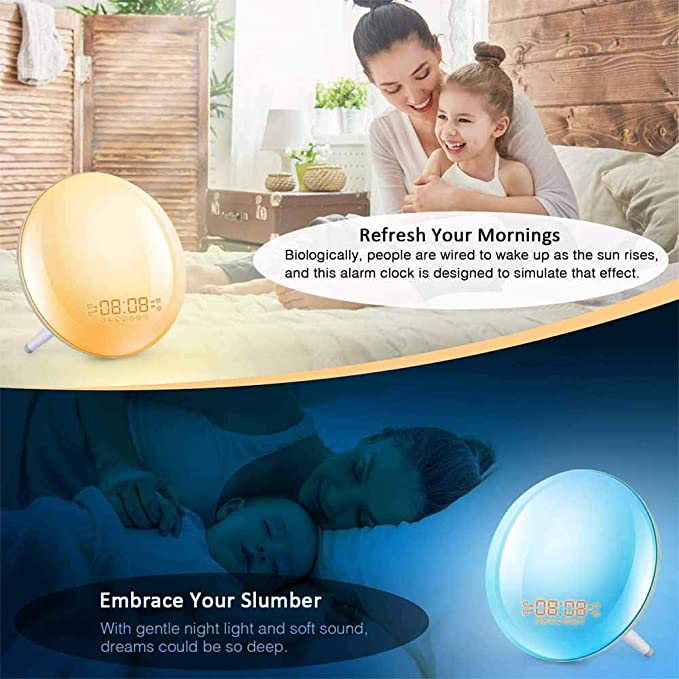NPO Zenon Wake Up Light Wecker Sunrise Sunset Simulation UKW-Radiowecker für Erwachsene & Kinder