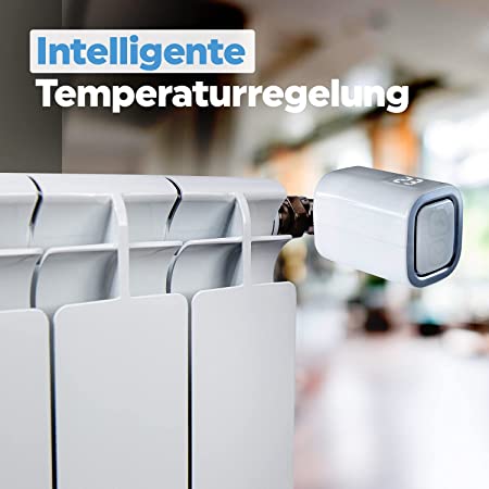 Shelly TRV Smart Home Heizkörperthermostat, Digitale Steuerung der Heizung per App & WLAN, Einfache Installation, Heizungsthermostat kompatibel mit Alexa & Google Home, Energiesparend mit Akku