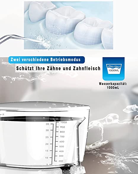 NPO Waterpulse professionelle Wasserwaage, Zähne, Zahnfleisch, Zahnpflege, 10 Einstellungen, elektrische Leistung, Mehrbenutzer und 6 Nadelspitzen,