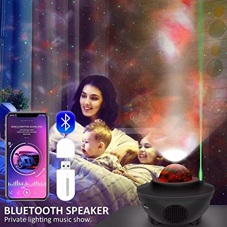 NPO LED Sternenhimmel Projektor Sternenlicht Projektor Sternenhimmel LED Projektor Musikplayer mit Bluetooth Projektor Geeignet für Kinder, Erw. Party