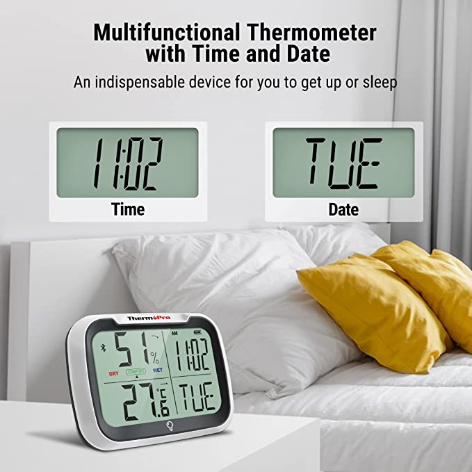 ThermoPro TP393 Bluetooth Thermometer Innen Hygrometer Wiederaufladbar Raumthermometer
