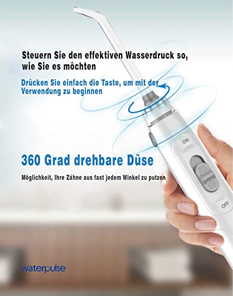 NPO Waterpulse professionelle Wasserwaage, Zähne, Zahnfleisch, Zahnpflege, 10 Einstellungen, elektrische Leistung, Mehrbenutzer und 6 Nadelspitzen,