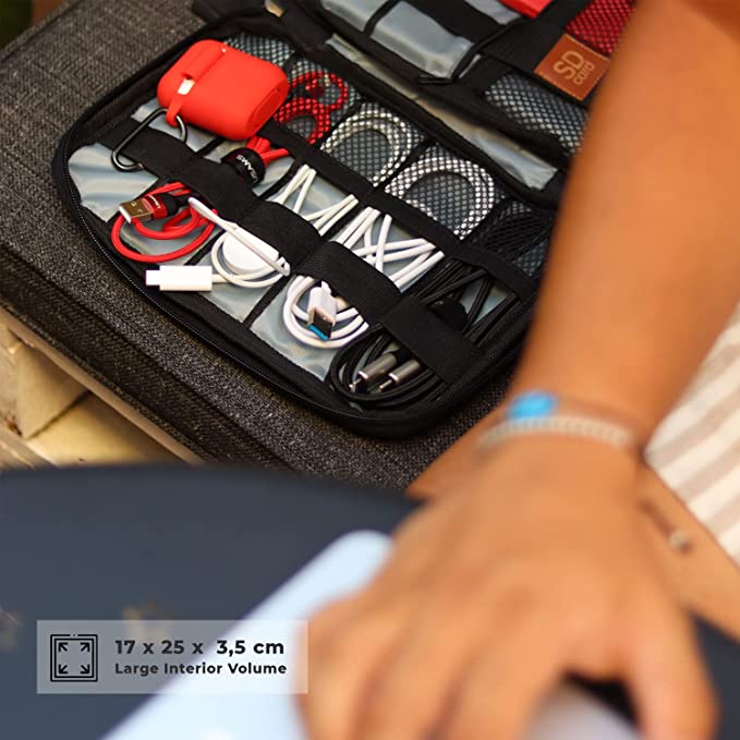 NPO Array Kabeltasche One Layer Kabel Organizer für Accessories, Handy Ladekabel, Powerbanks, Kabel, Karten, Handys